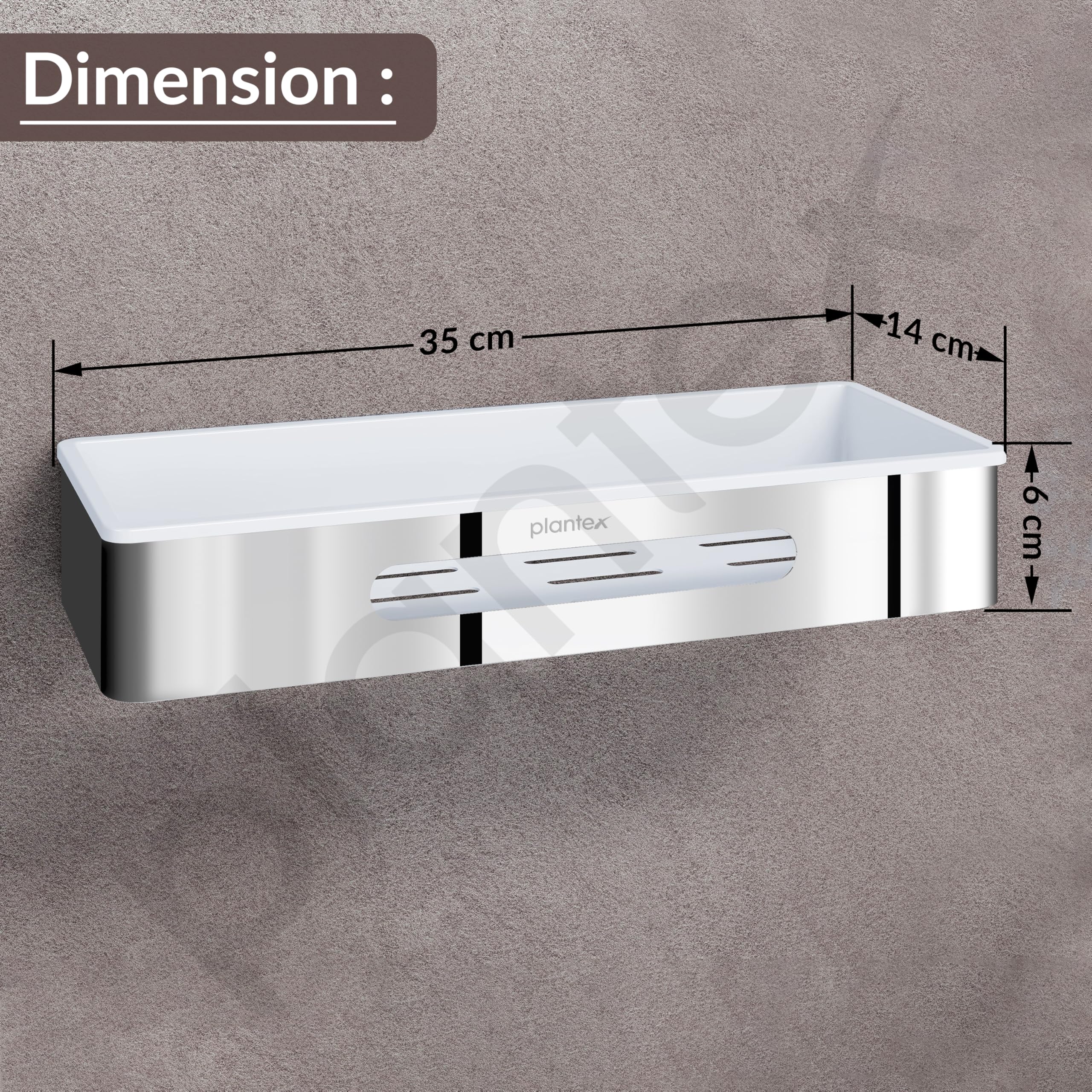 Plantex Bathroom Shelf Rack/ABS & Stainless Steel Shelf for Bathroom Rack/Bathroom Organiser/Kitchen Shelves -(14x5 inches, Chrome) - Image 5