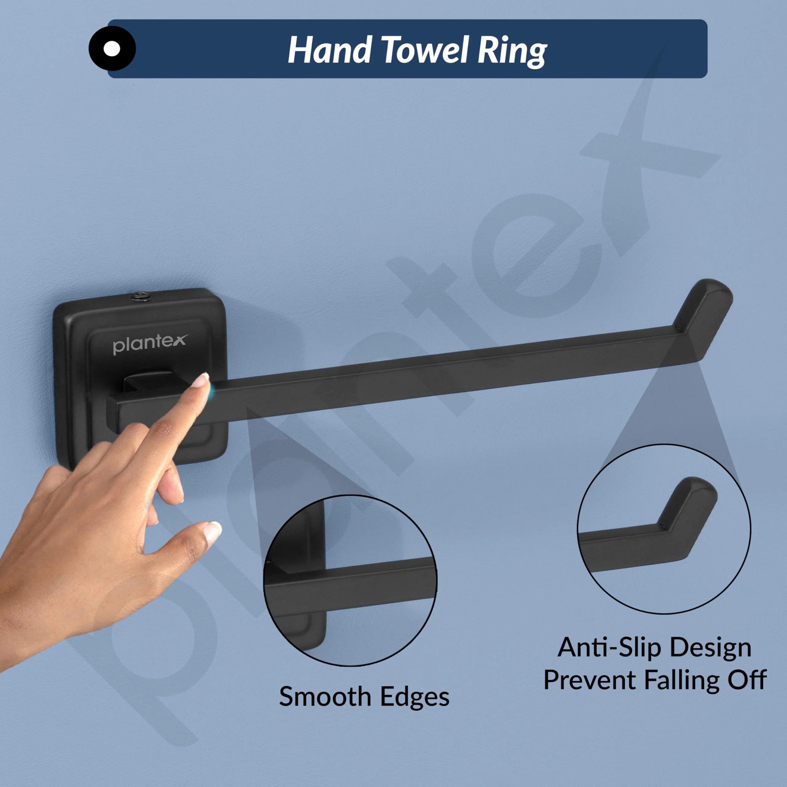 Plantex Black Towel Hanger for washbasin/Napkin Holder for Kitchen/Hand Towel Hanger/Bathroom Accessories -304 Grade Stainless Steel, Decan (Black) - Image 7