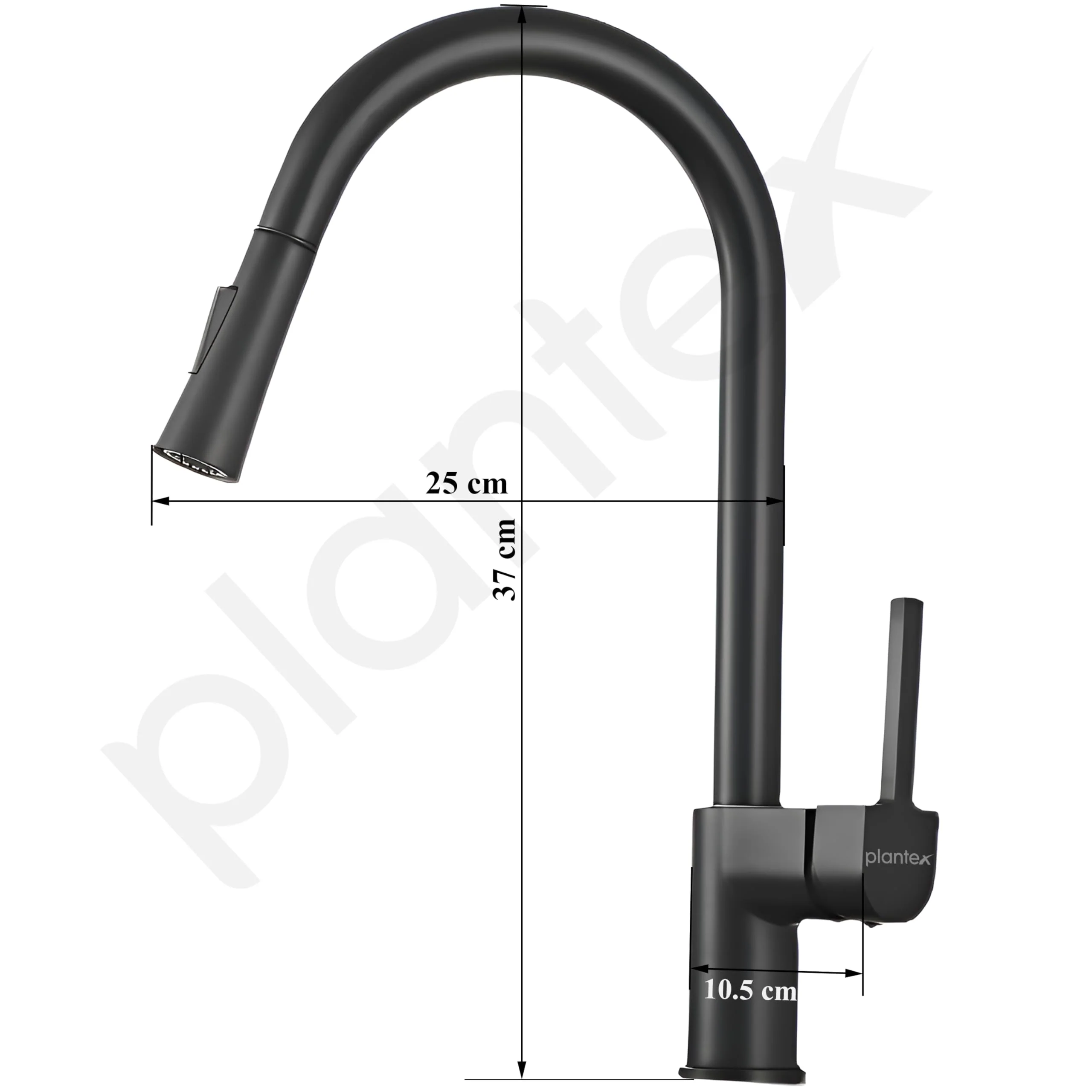 Plantex Brass Kitchen Sink Faucet/Kitchen Mixer Tap with Water Saving Nozzle and 360ยฐ Swivel Spout/Hot and Cold Kitchen Faucet/Dual Spray Modes-(Black) - Image 2