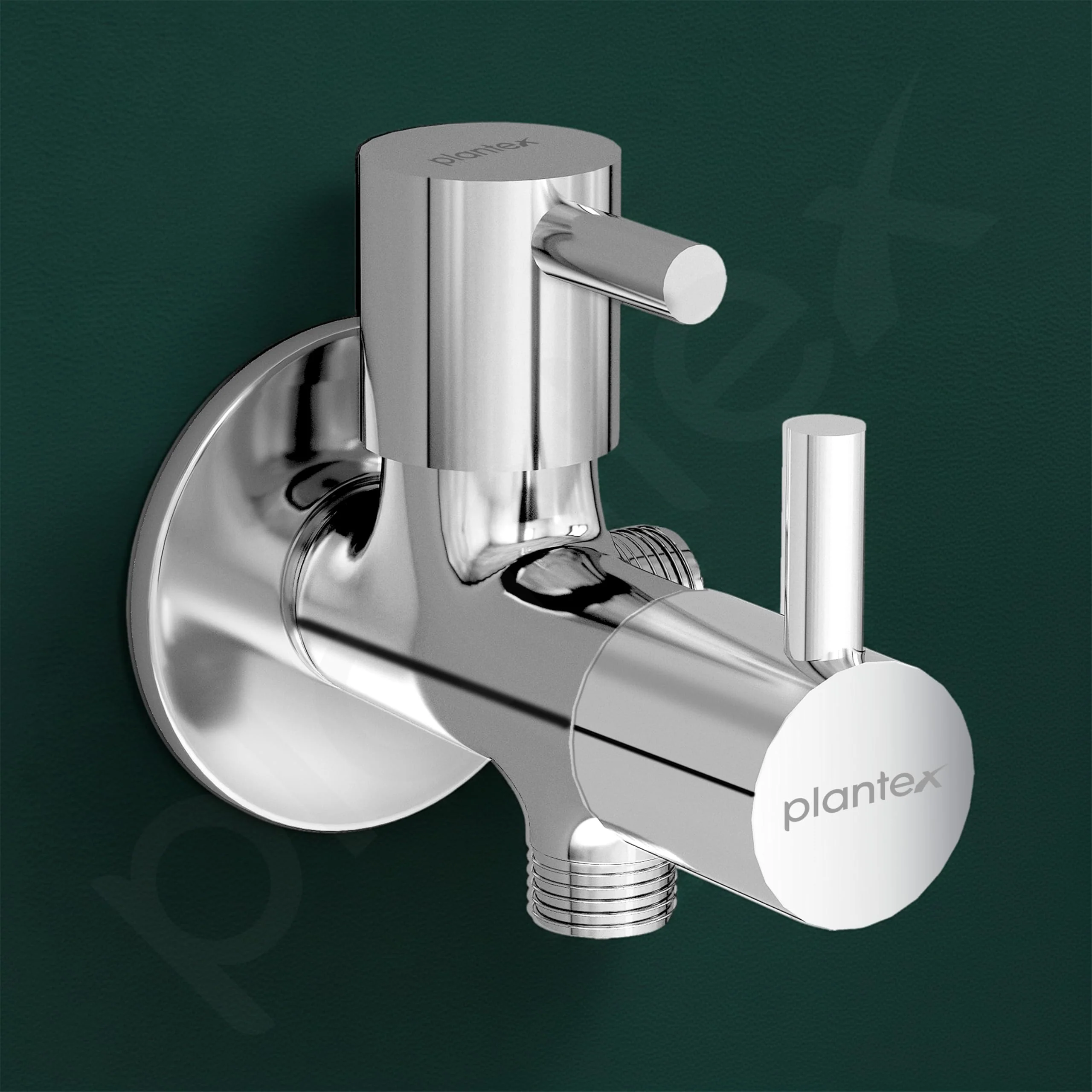 Plantex Brass Spindle 2 Way Angle Valve with Wall Flange and Teflon Tape/Angle Cocke for Bathroom/Water Tap-(Mks-1276-Chrome) - Image 7