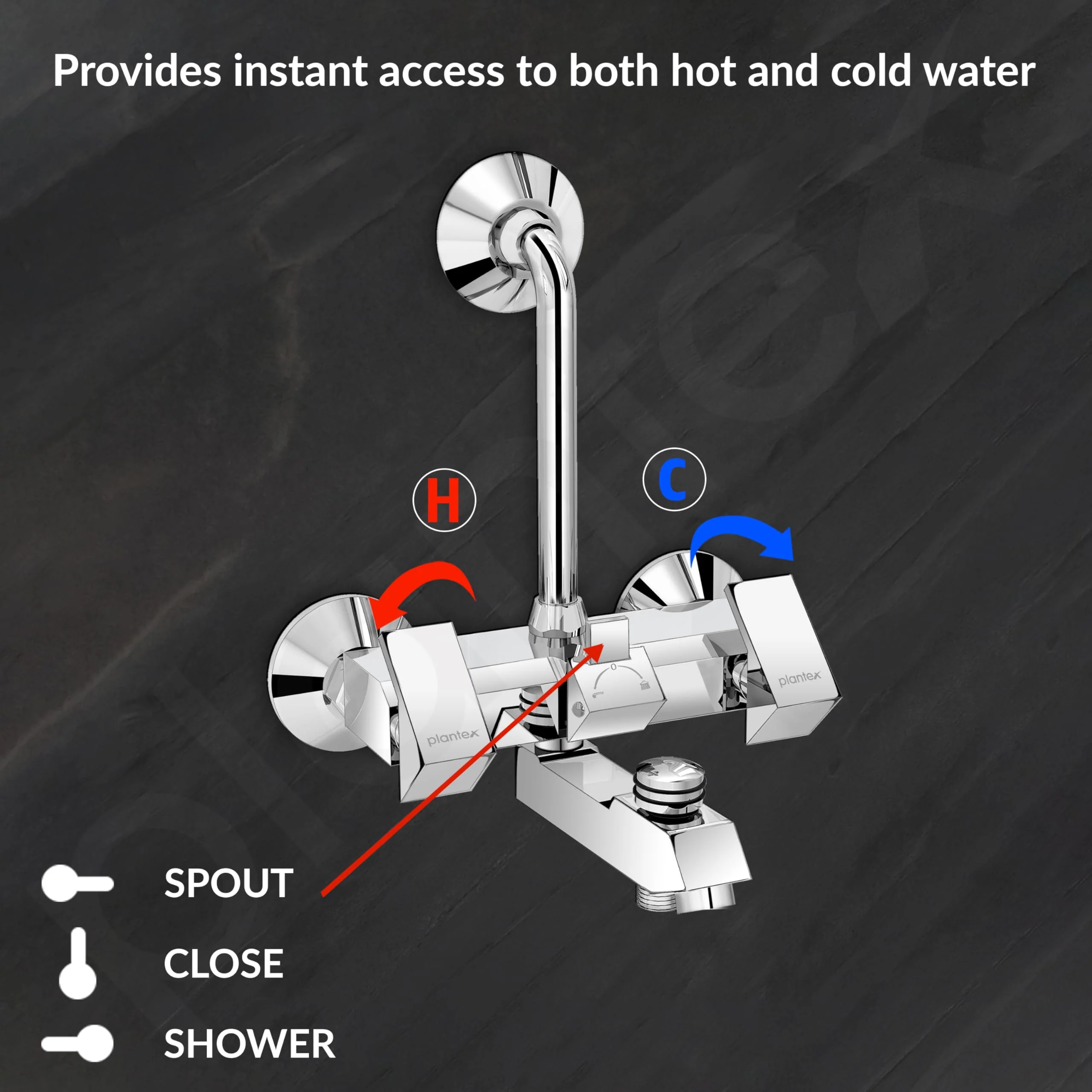 Plantex Brass Wall Mixer for Bathroom 3 in 1/L-Bend Connector for Overhead/Hand Shower/Spout Mixer Tap/Mixture Tap for Bathroom with 7-Year Manufacturer's Warranty-(Pri-319-Chrome) - Image 7