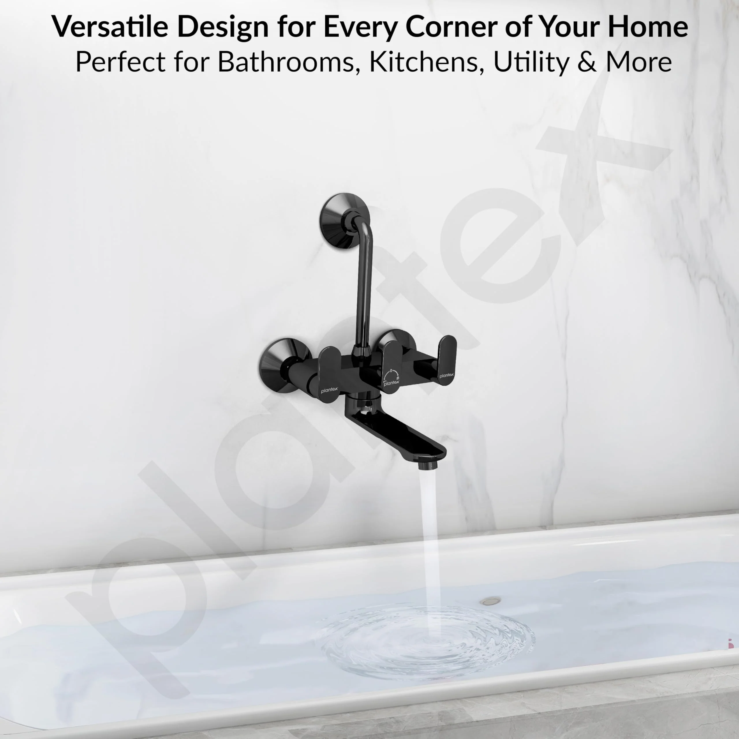 Plantex Brass Wall Mixer for Bathroom with L-Bend Connector for Shower/Mixer Tap/Mixer for Bathroom with 7-Year Manufacturer's Warranty-(Orn-218- Pvd Black) - Image 7