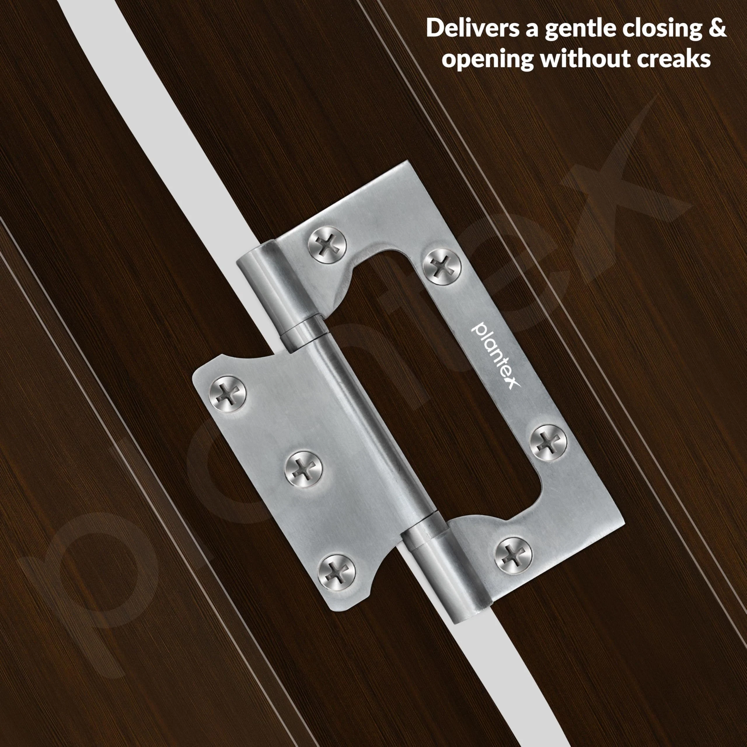 Plantex Butterfly Hinges for Door/Stainless Steel Door Hinges/Non-Mortise Hinges/4 Inch x 14 Gauge Hinges/2.5 mm Hinges for Home/Office/Hotel - Pack of 1 (Chrome) - Image 2
