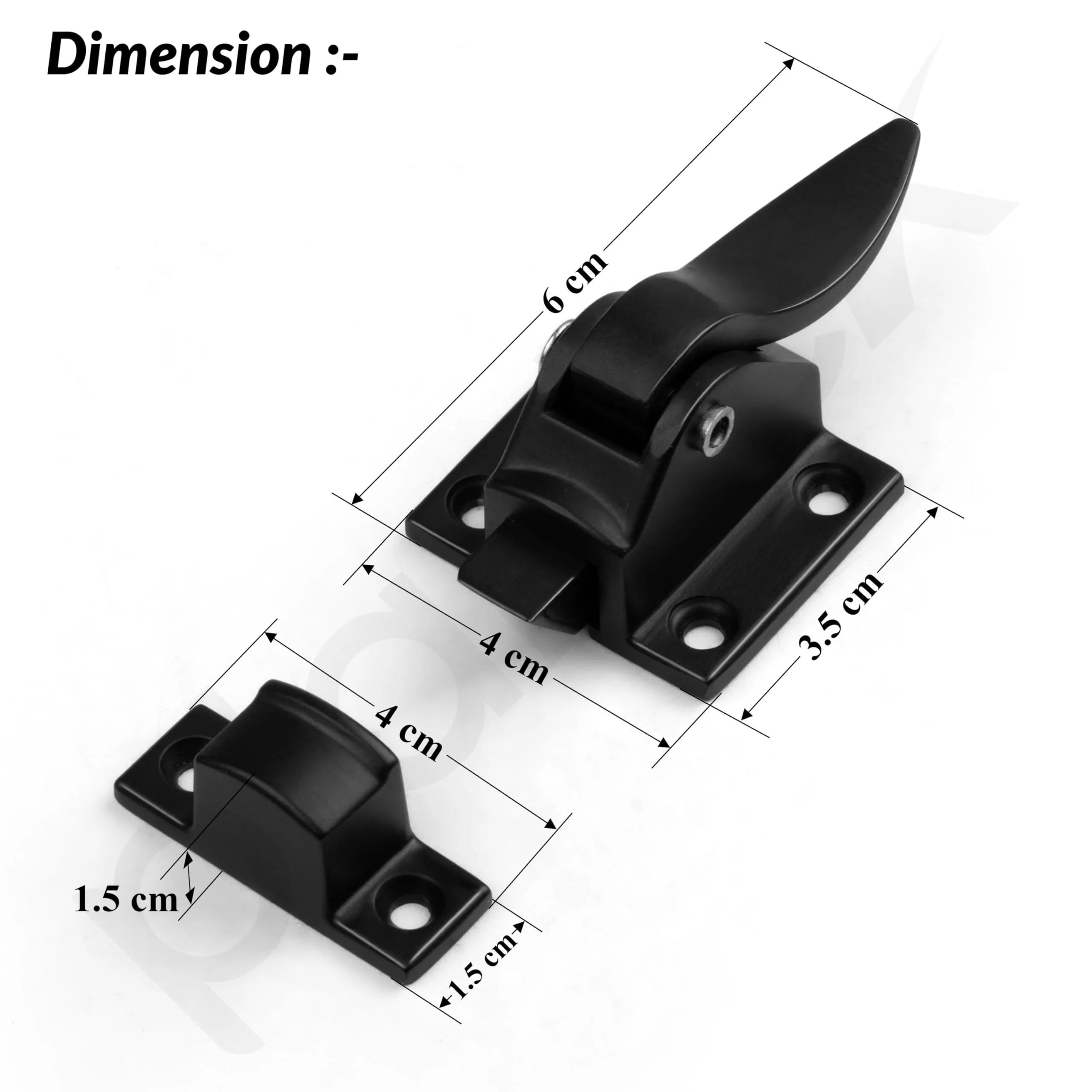 Plantex Cabinet Latch – Heavy-Duty Hatch Case Bolt for Storage Units, Toolboxes, Kitchen Cabinets & Cupboards - Pack of 6 (Black) - Image 3