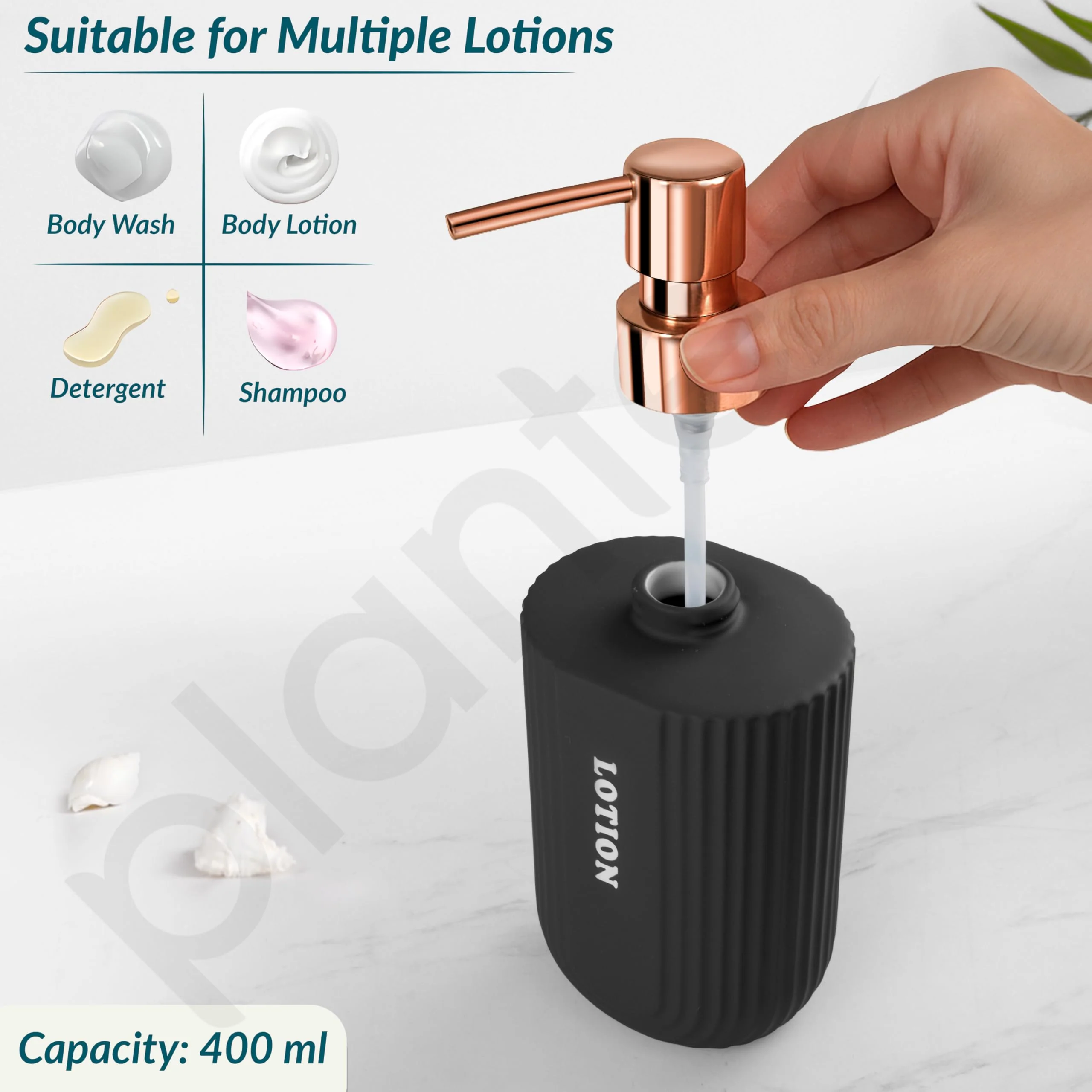 Plantex Ceramic Bathroom Set - Soap Holder for Bathroom/Liquid Soap Dispenser/Tumbler Holder/Toothbrush Holder - 3 Pcs Set - Image 4