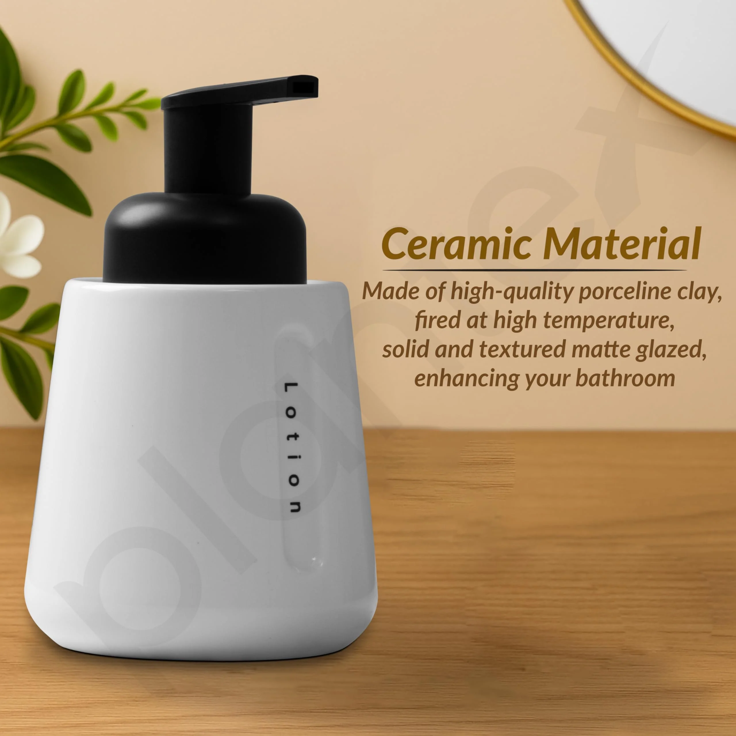 Plantex Ceramic Soap Dispenser for Washbasin/Hand Soap Dispenser/Soap Dispenser for Kitchen/Bathroom Accessories - Pack of 1 - Image 2
