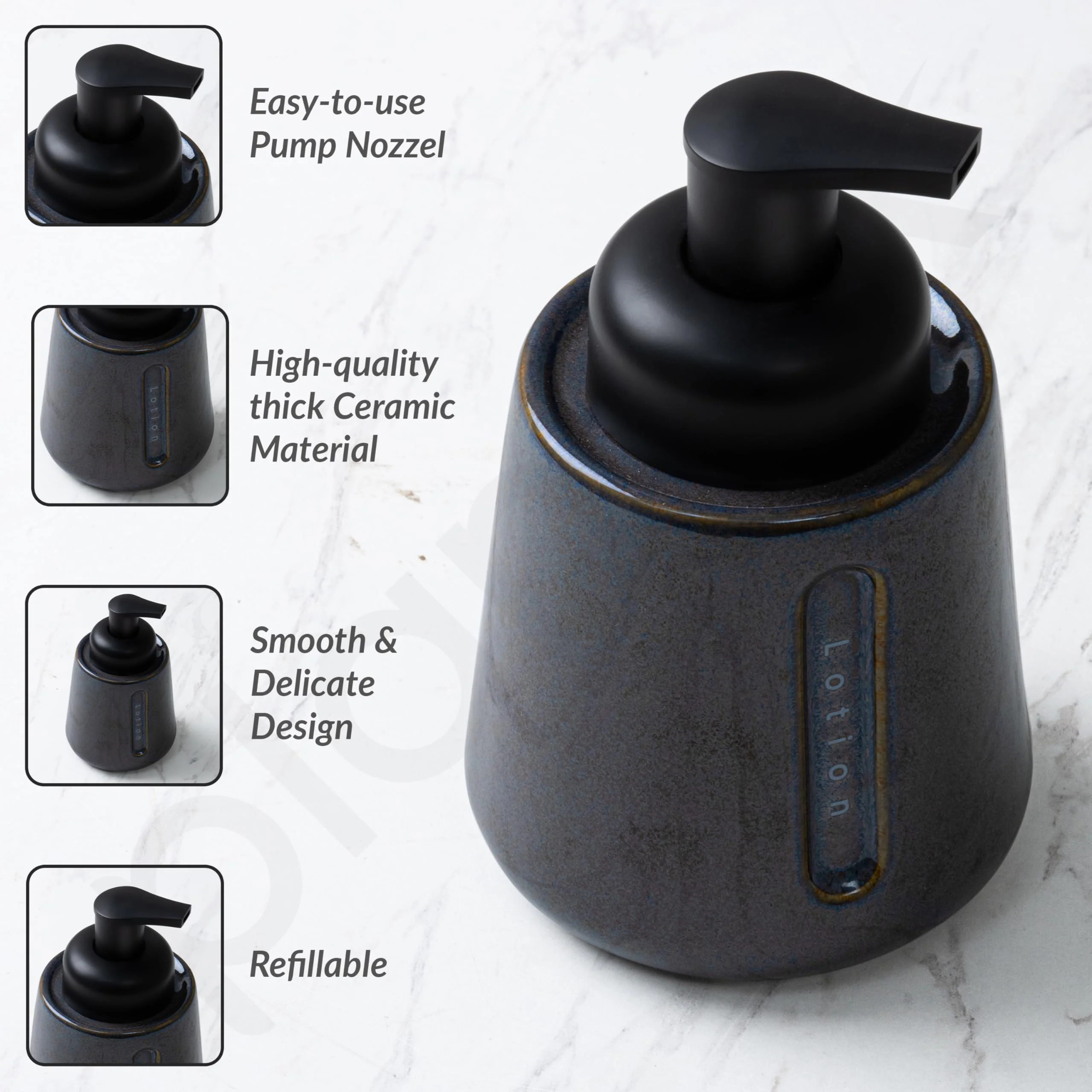 Plantex Ceramic Soap Dispenser for Washbasin/Hand Soap Dispenser/Soap Dispenser for Kitchen/Bathroom Accessories - Pack of 1 - Image 4