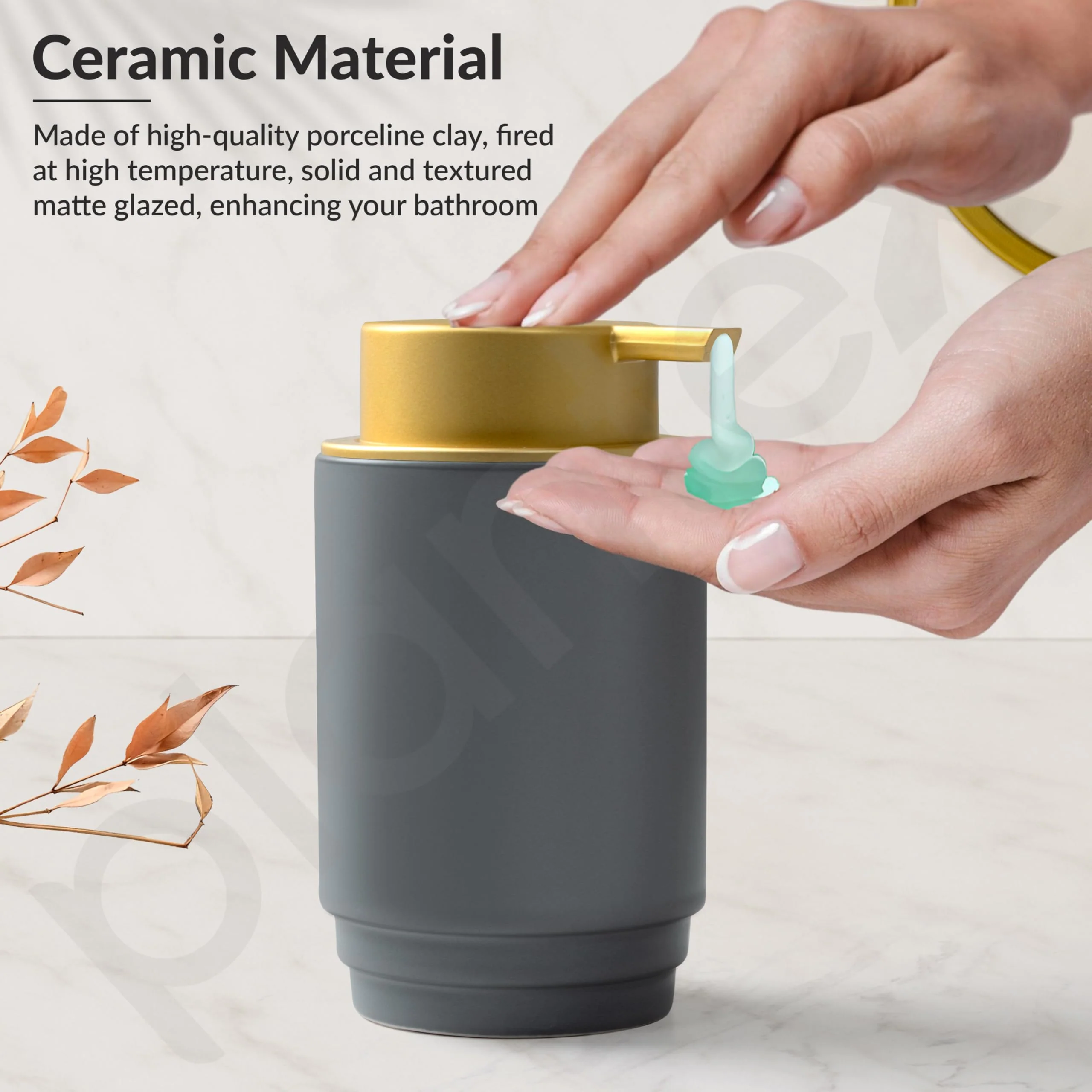 Plantex Ceramic Soap Dispenser for Washbasin/Hand Soap Dispenser/Soap Dispenser for Kitchen/Bathroom Accessories - Pack of 1 - Image 5