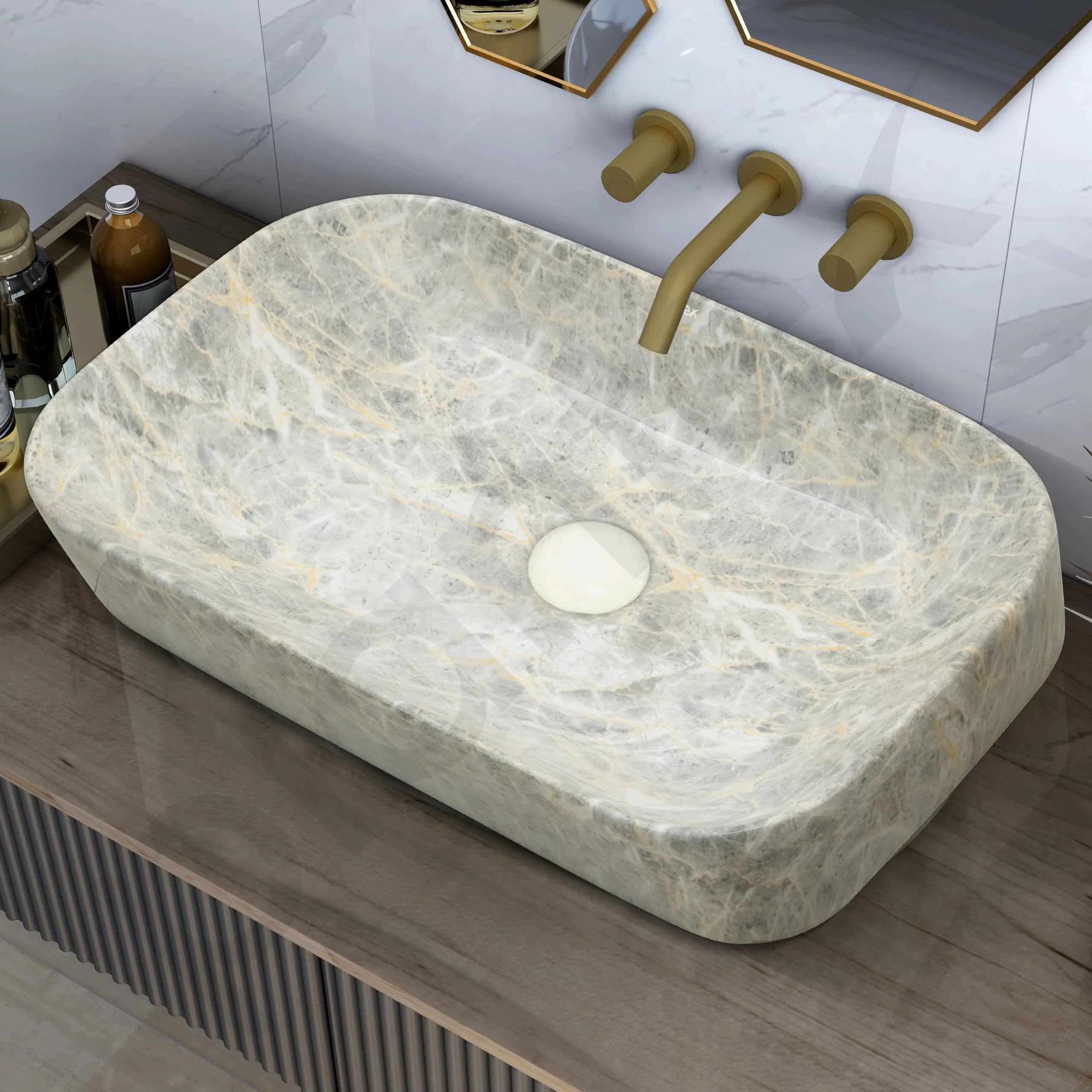 Plantex Ceramic Wash Basin for Bathroom/Over Counter Bathroom Sink/Designer Hand Wash Sink for Home/Office/Hotel (21.5x14x5 Inch) - Image 6