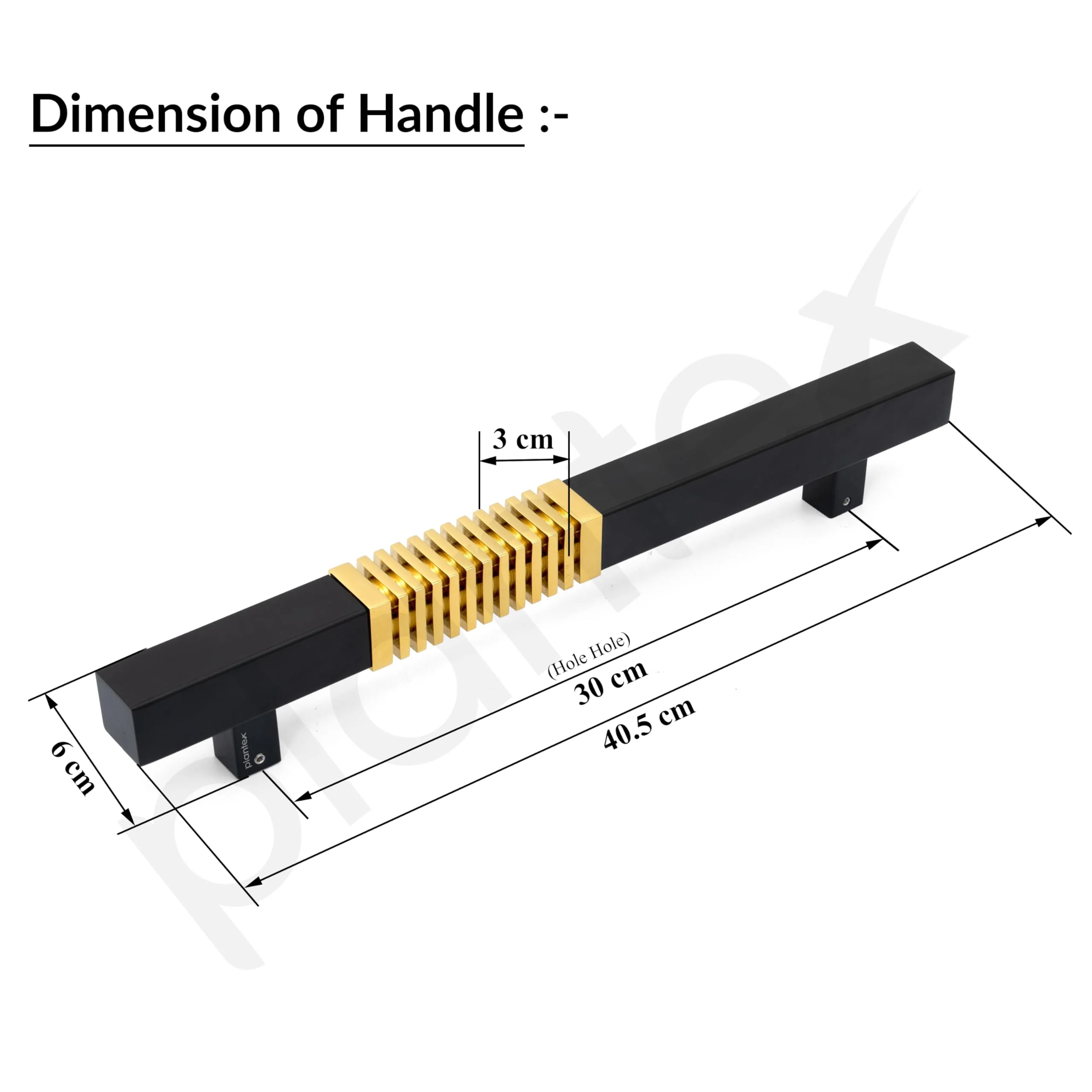 Plantex Door Handle/Stainless Steel Handle for Main Door/12 Inch Pull-Push Handle for Home/Office/Hotel - Pack of 1 (Z-Black and Gold) - 3 Years Warranty - Image 4