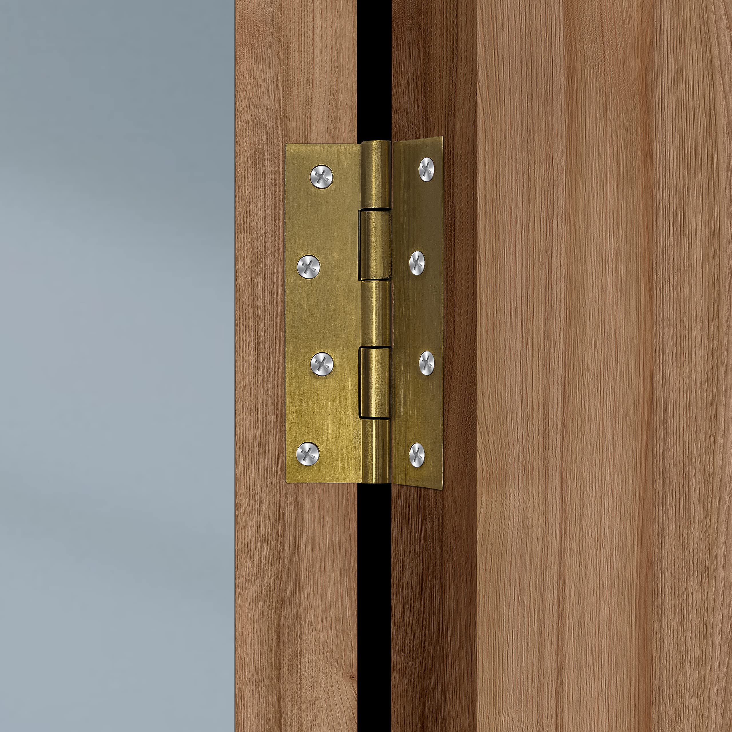 Plantex Door Hinges 4 Inch x 14 Gauge/2 mm Thickness/Hinges for Main Door/Butt Hinges for Home/Office/Hotel/Kabja/Soft Close Hinge - Pack of 4 (Brass Antique) - Image 2