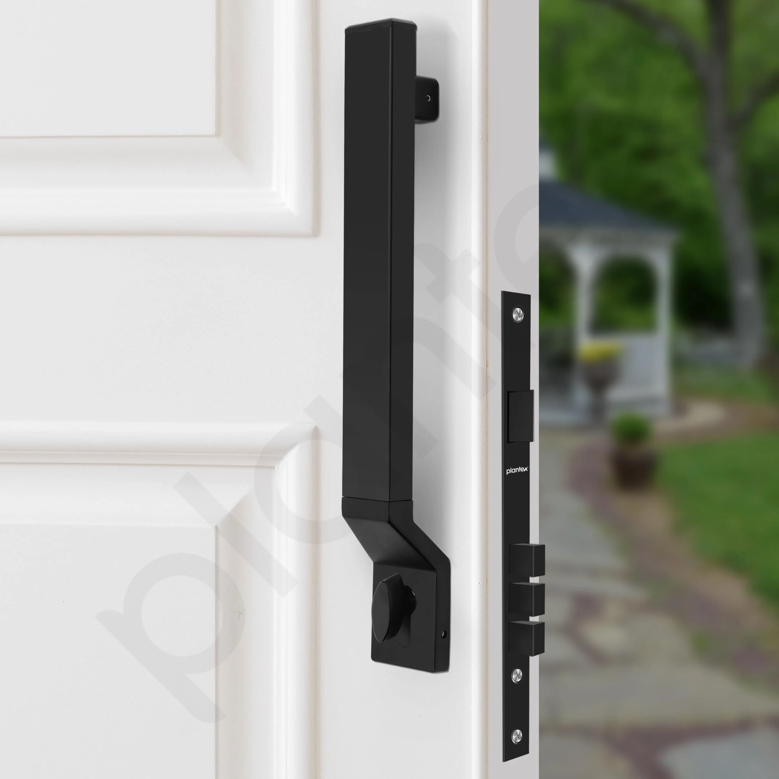 Plantex Door Lock with Handle/15 Inch Door Handle with Lock/Stainless Steel Handle Set for Home/Office/Door Accessories (Pack of 1, Black) - Image 4