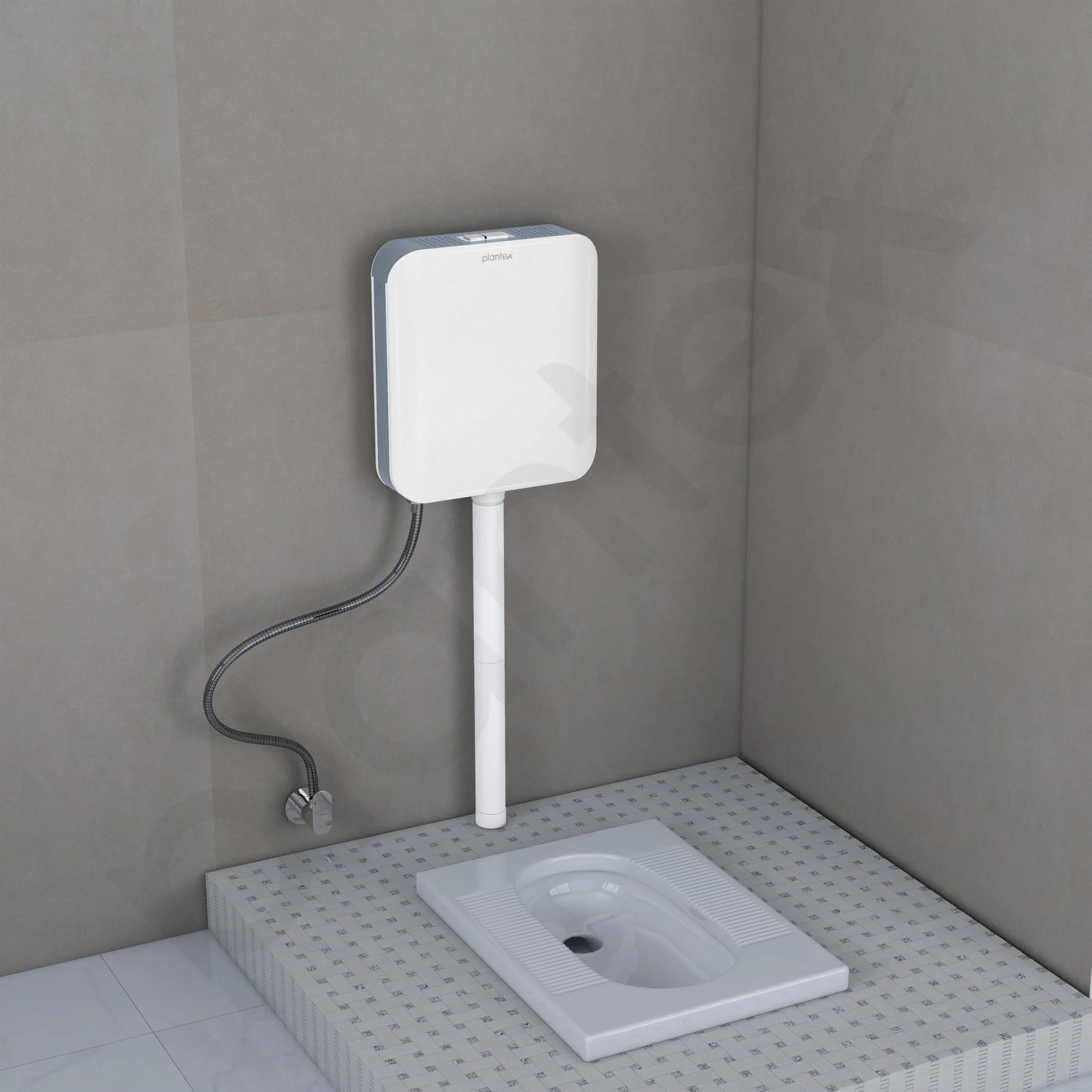 Plantex Flush Tank for Toilet/7 LTR Water Capacity Polypropylene Toilet Flush Tank/Slim and Dual Tone Cistern with Internal Accessories - Pack of 1 (Grey & White) - Image 5