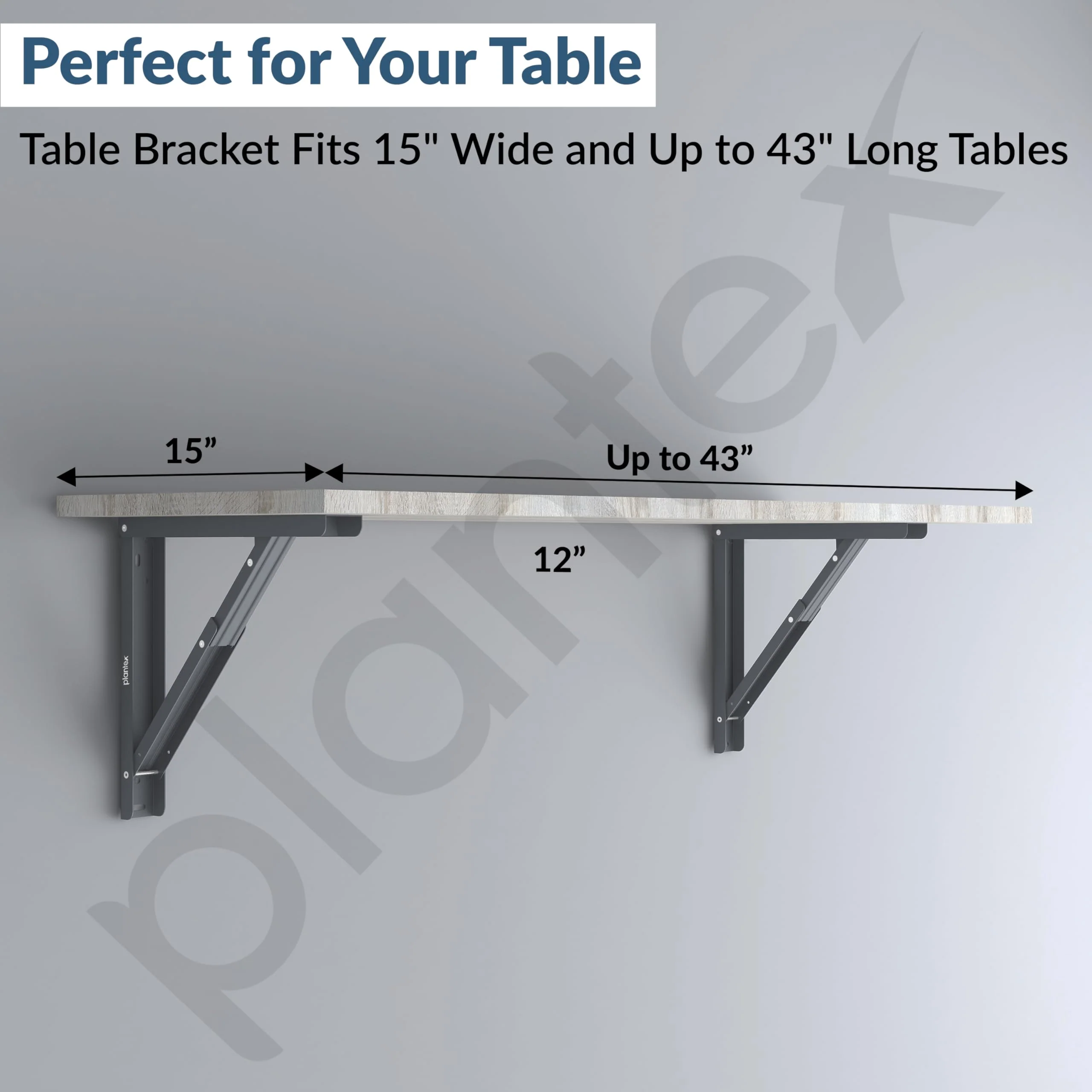 Plantex Heavy Duty 12 Inch Foldable Table Bracket/GI Steel Multipurpose Shelf Bracket/Space Saving Wall Bracket/Folding Bracket for Home & Office - Pair of 1 (Grey) - Image 7