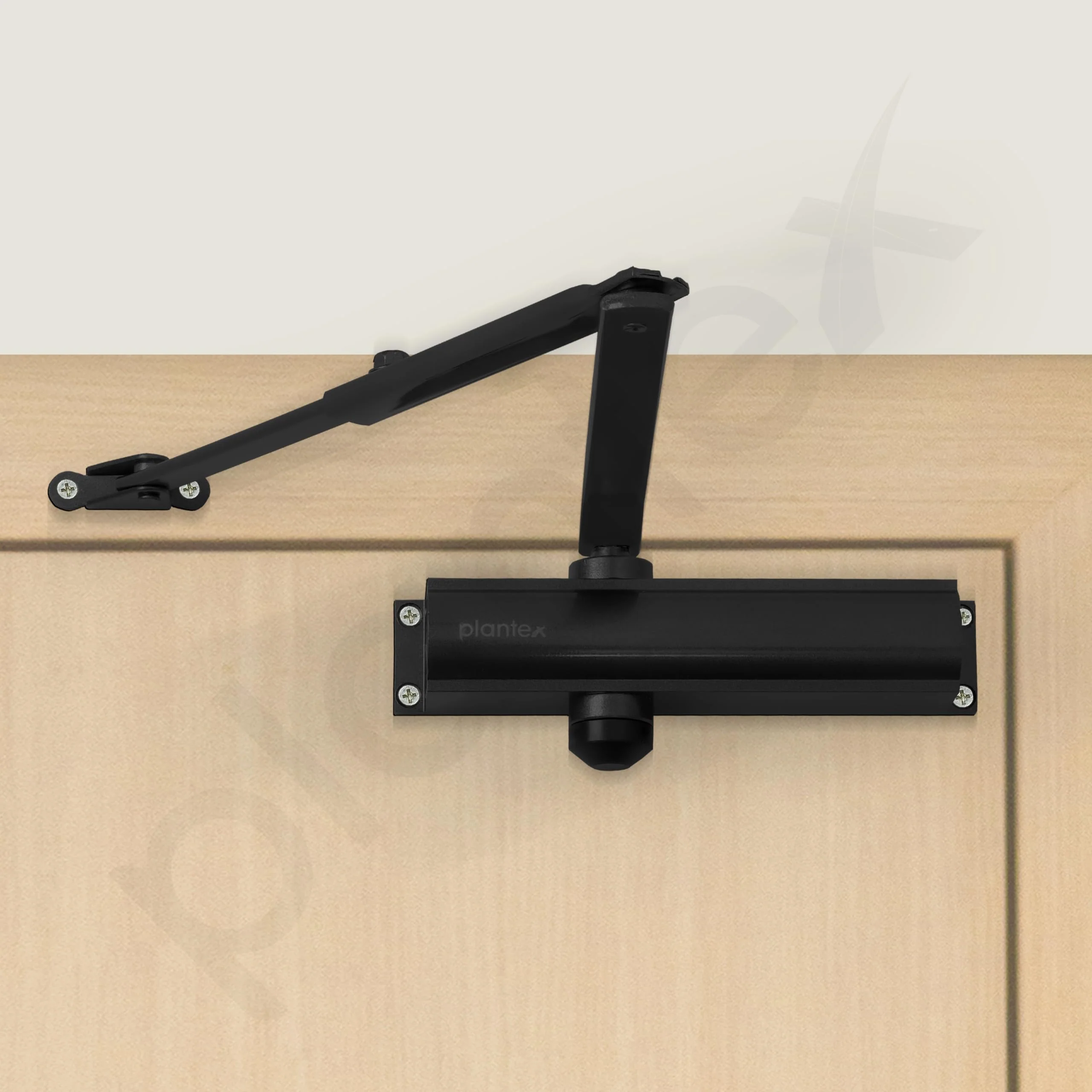 Plantex Heavy Duty Automatic Door Closer for Wooden Doors - 55kg Adjustable for Home/Office/Hotel - Black (ISO 9001 Certified) - Image 2