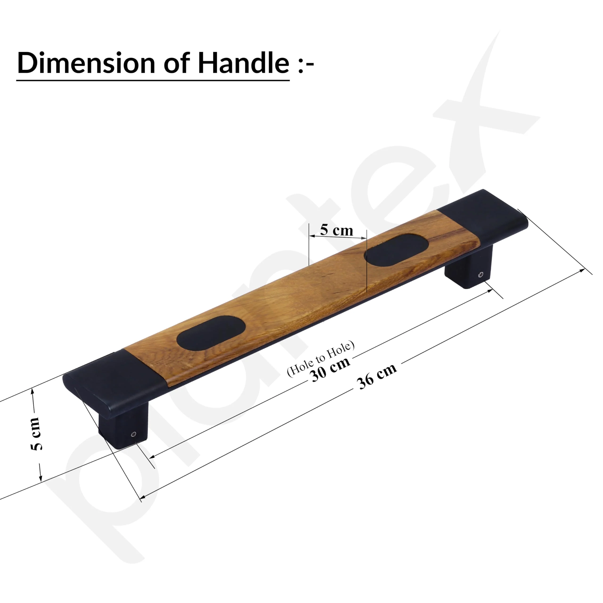 Plantex Heavy Duty Door Handle/Main Door Handle 14 Inch/Pull Push Door Handle for Glass & Wooden Door – Pack of 1 (300, Black and Wood Finish) - Image 2