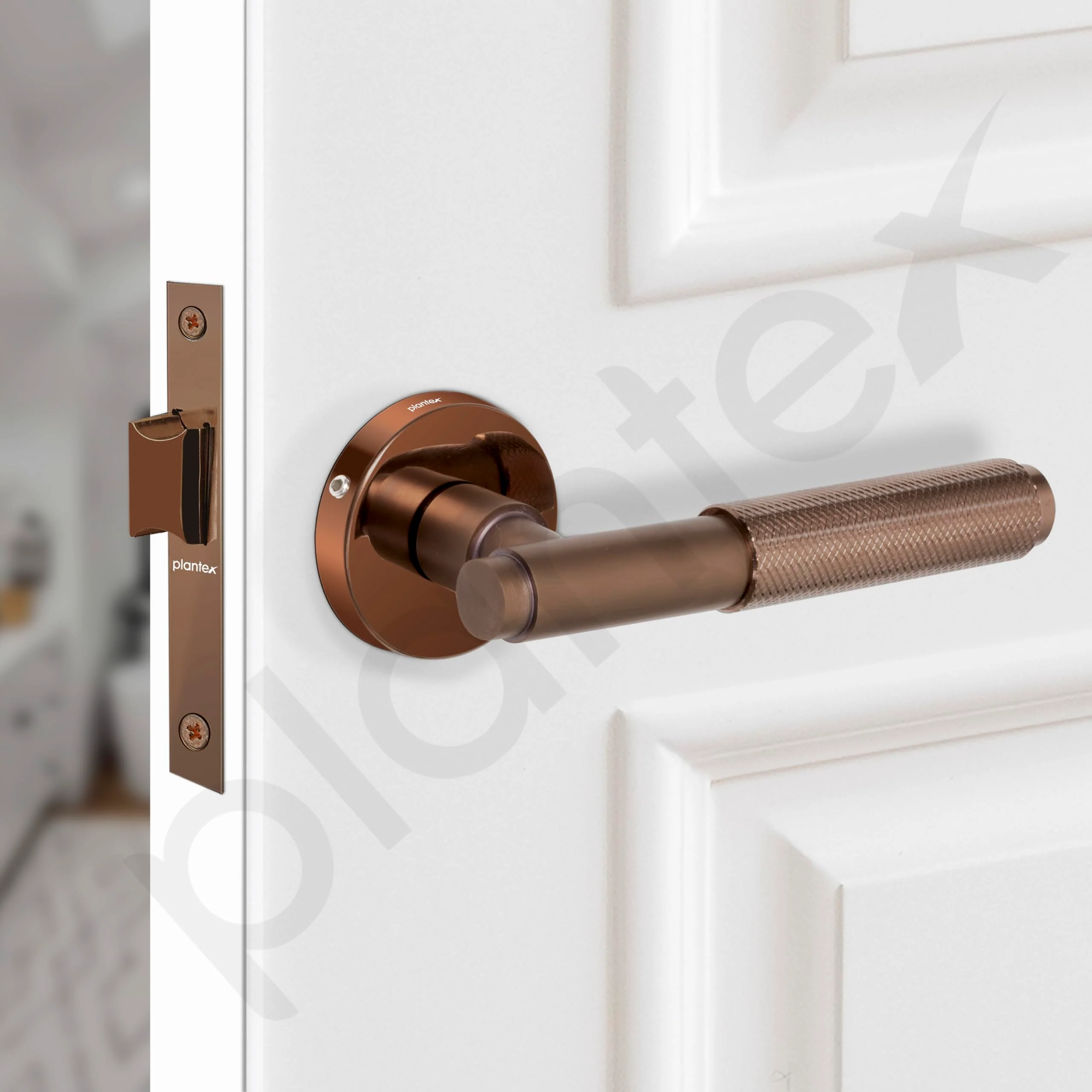 Plantex Heavy Duty Door Lock – Bathroom Door Lock/Mortise Keyless Handle Set for Home/Bathroom/Store Room/Balcony/Office with Baby Latch (603 - PVD Rose Gold) - Image 6