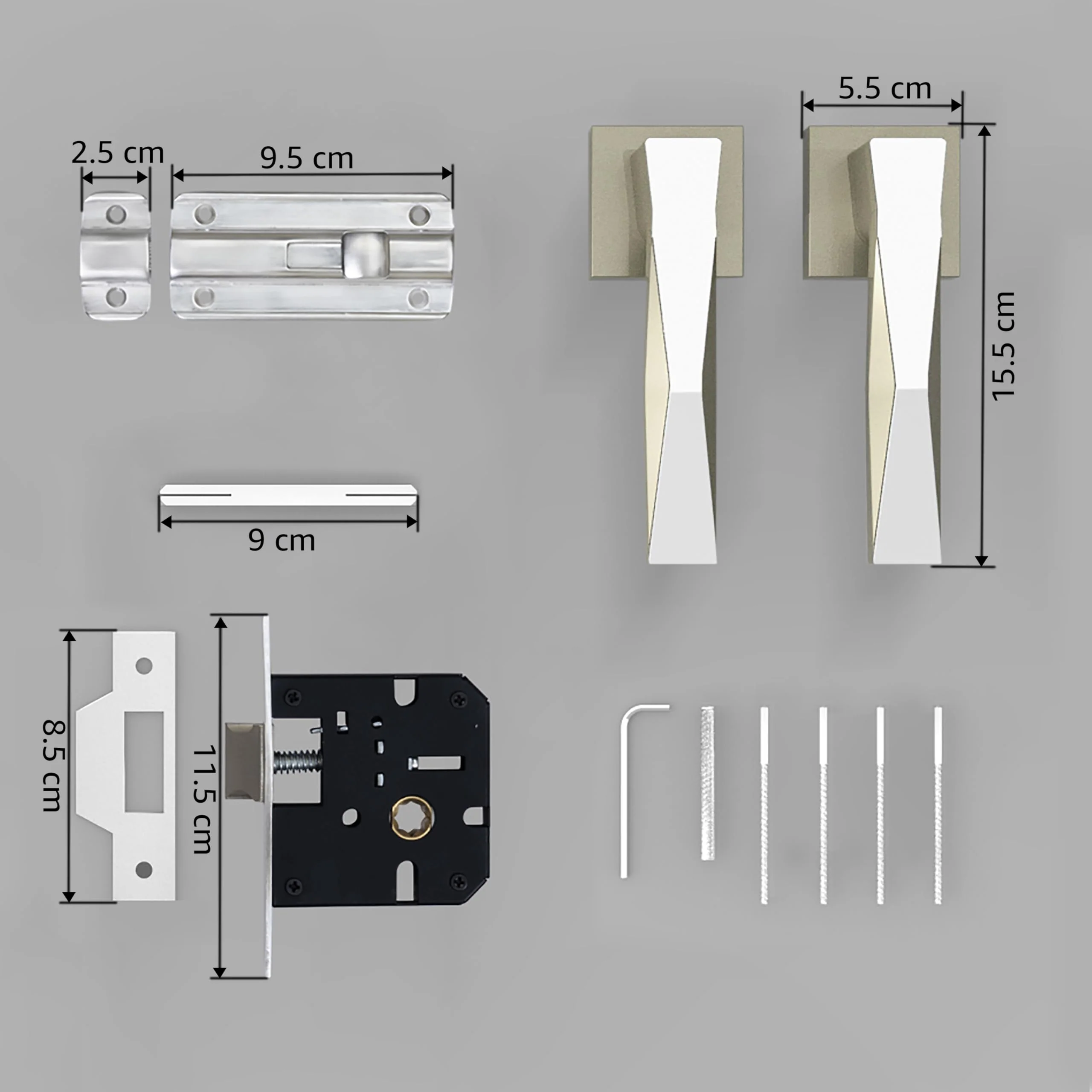 Plantex Heavy Duty Door Lock – Bathroom Door Lock/Mortise Keyless Handle Set for Home/Bathroom/Store Room/Balcony/Office with Baby Latch – (7085 – Satin White & Chrome Finish) - Image 2