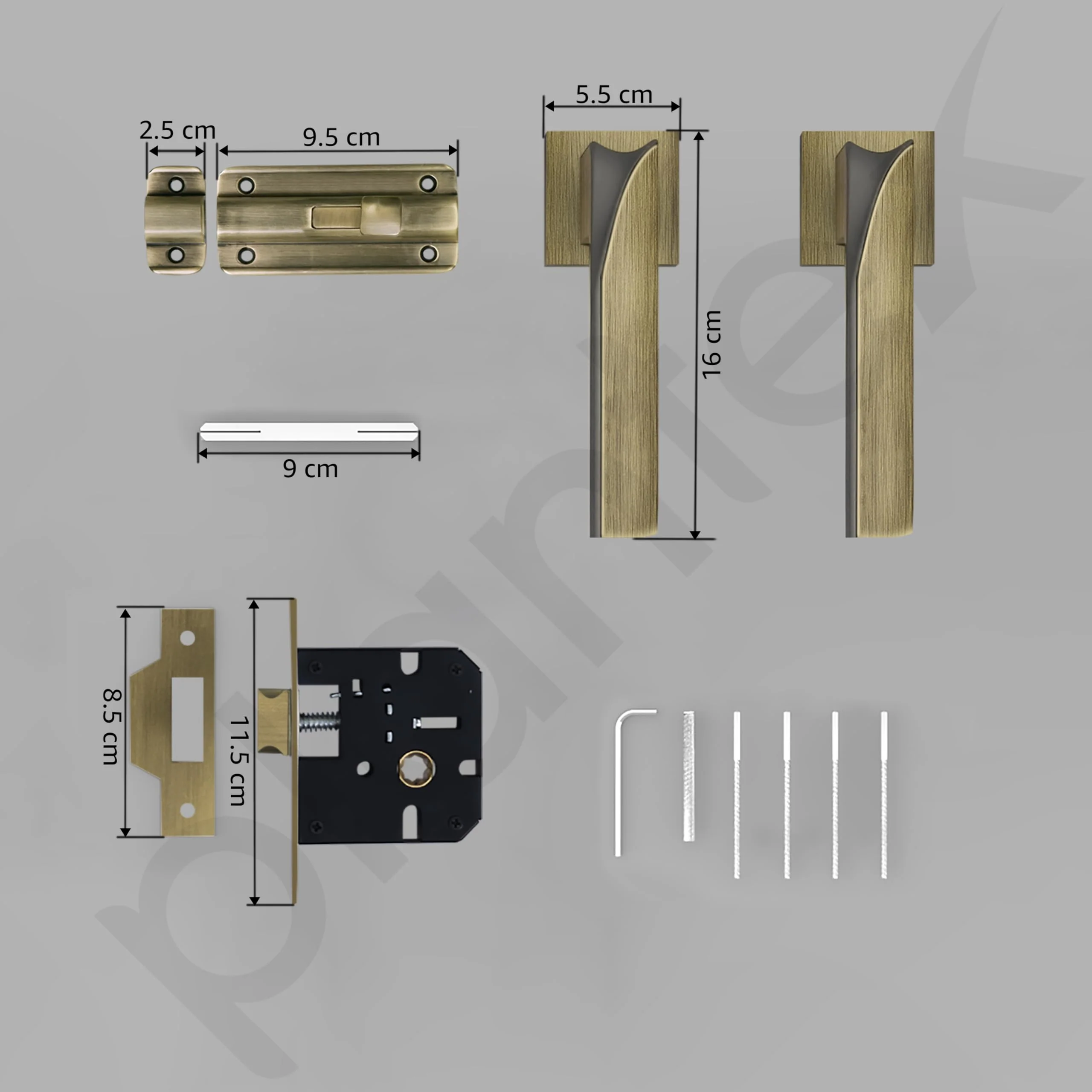 Plantex Heavy Duty Door Lock Bathroom Door Lock/Mortise Keyless Handle Set for Home/Bathroom/Store Room/Balcony/Office with Baby Latch (7086 โ Brass Antique/Satin Black) - Image 3