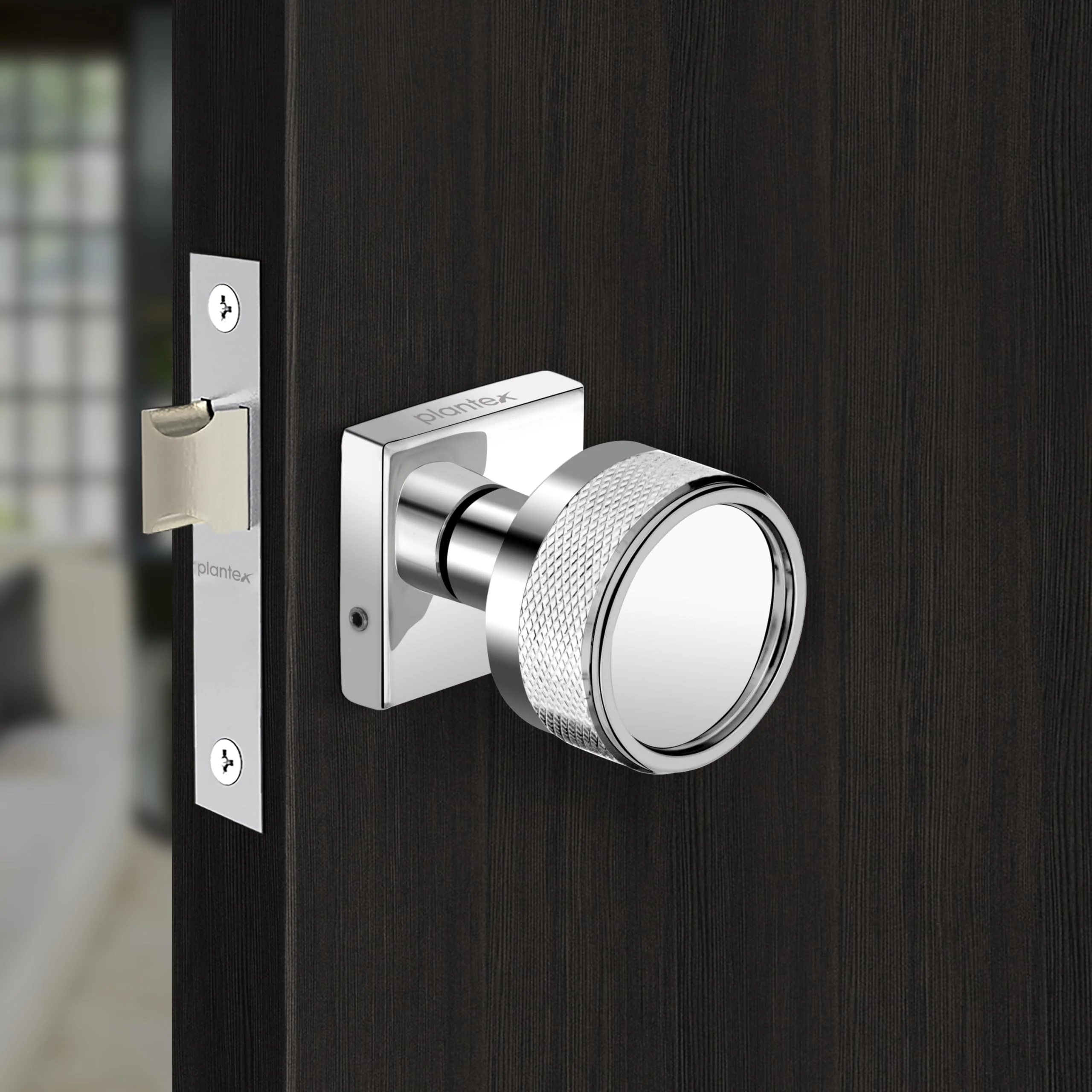 Plantex Heavy Duty Door Lock โ Bathroom Door Lock/Mortise Keyless Knob Handle Set for Home/Bathroom/Store Room/Balcony/Office with Baby Latch (604 - Satin) - Image 6