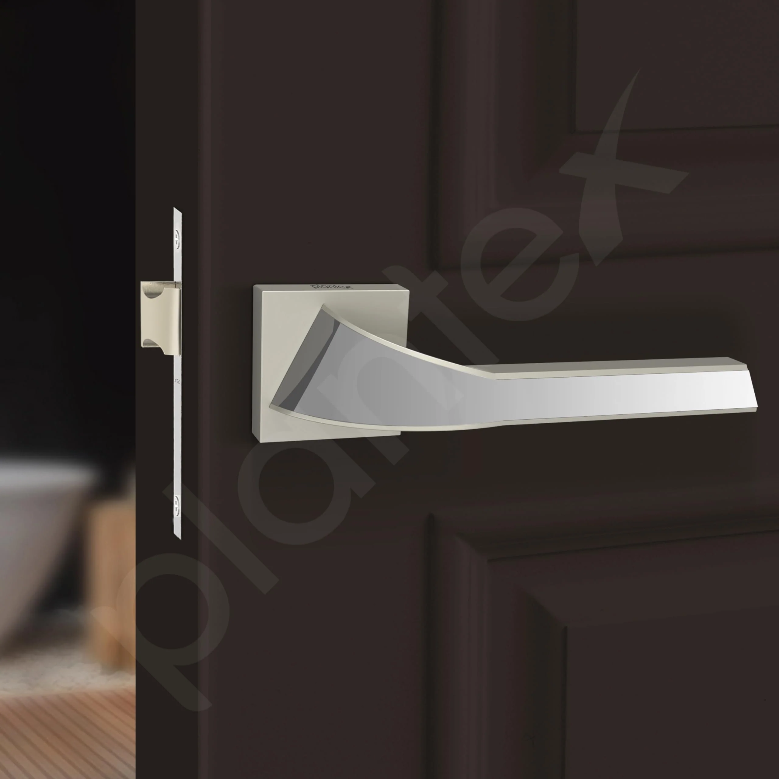 Plantex Heavy Duty Door Lock for Bathroom/Mortise Keyless Door Lock for Home/Store Room/Balcony/Office with Baby Latch (7090 – Satin White & Chrome Finish) - Image 6