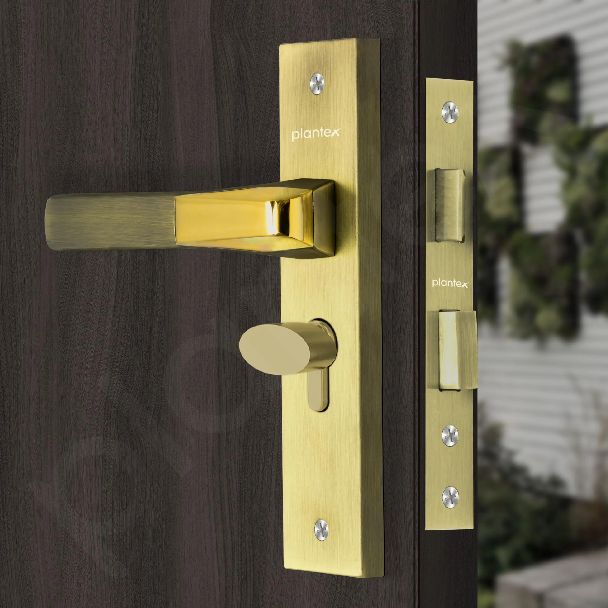 Plantex Heavy-Duty Door Lock Set - Main Door Lock Handle Set/ 6-Lever Lock Mechanism with 3 Years of Warranty/Mortise Lock with 3 Keys, Brass Lockbody & Cylinder(8114 - Brass Antique & PVD Gold) - Image 6