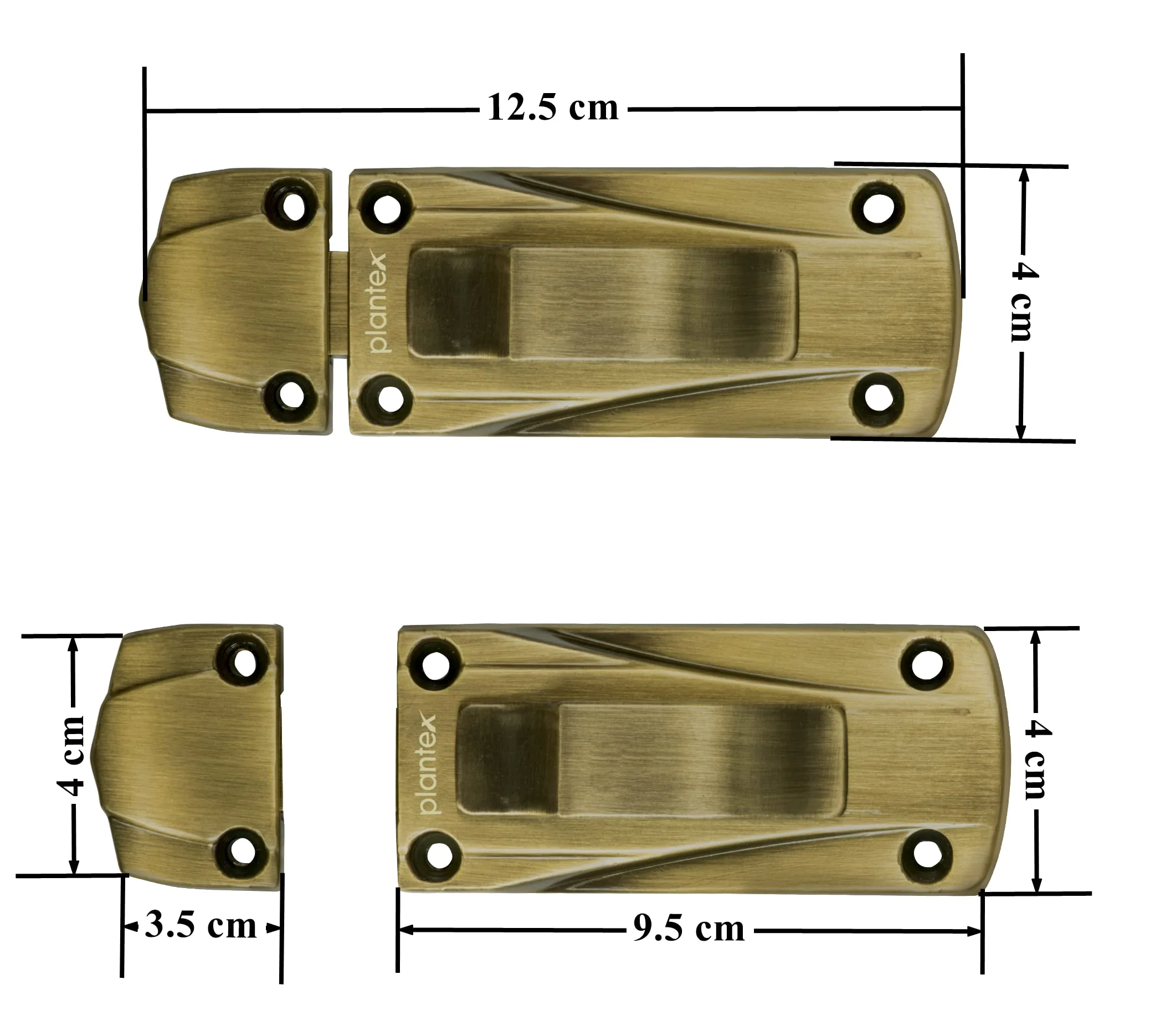 Plantex Heavy Duty Door Stopper/Door Latch for Main Door/Door Lock for Home and Office Doors - Pack of 1 (205 - Brass Antique) - Image 3