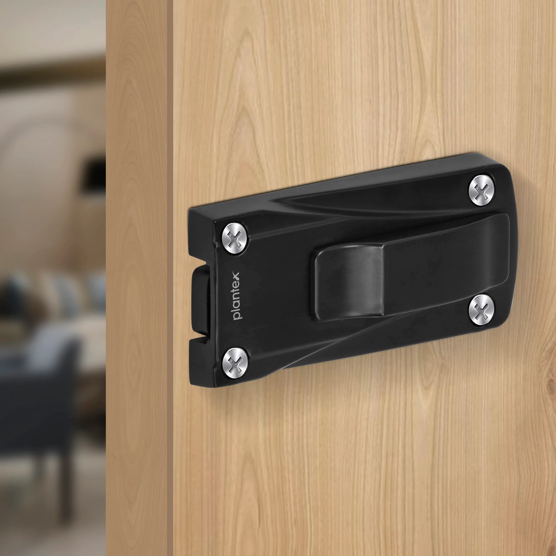Plantex Heavy Duty Door Stopper/Door Latch for Main Door/Door Lock Latch for Home and Office Doors - Pack of 1 (205 - Black) - Image 6