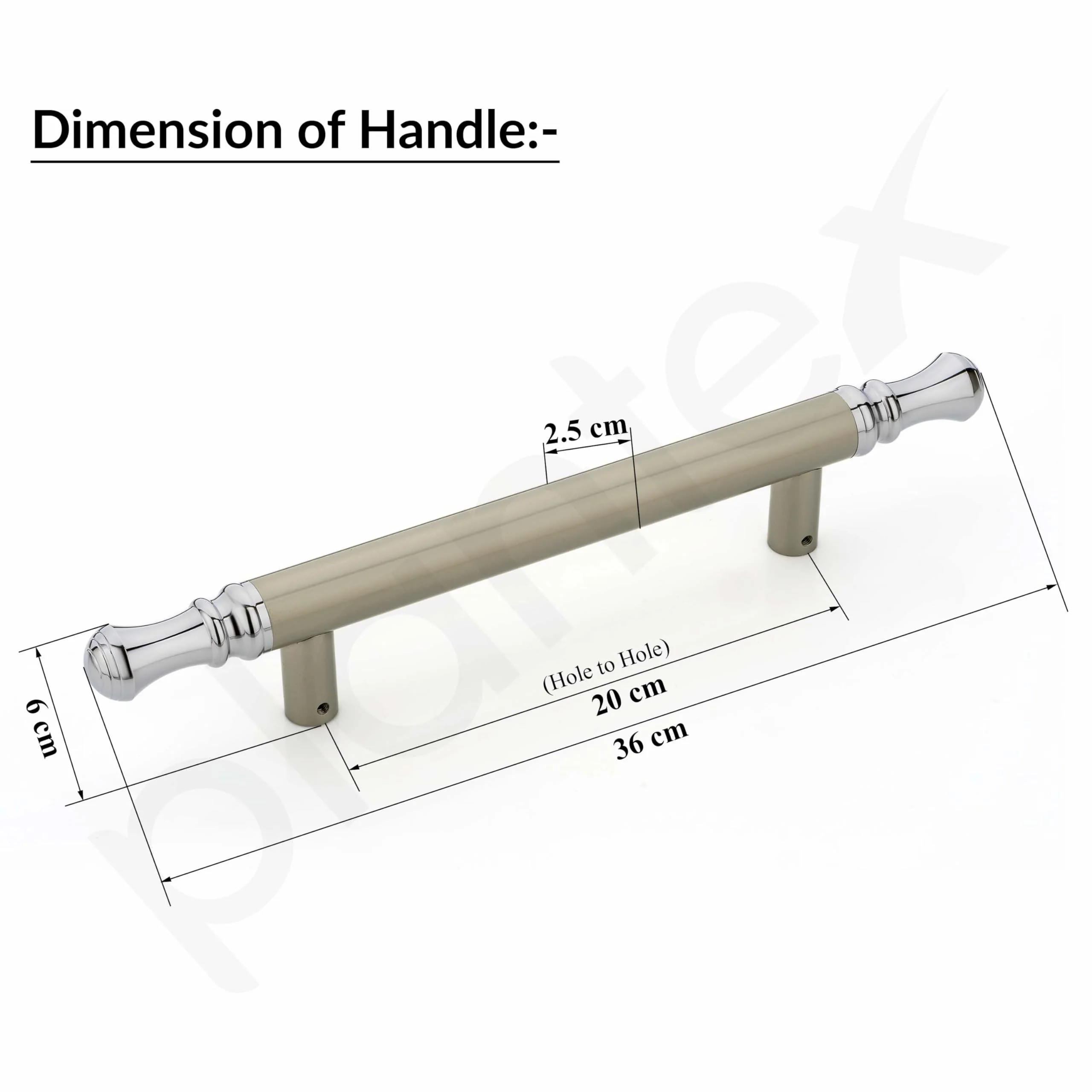 Plantex Heavy Duty Main Door Handle/14 Inch Door Handle for Main Door/Pull-Push Door Handle for Glass & Wooden Door - Pack of 1 (Satin White - Chrome Finish) - 3 Years Warranty - Image 2