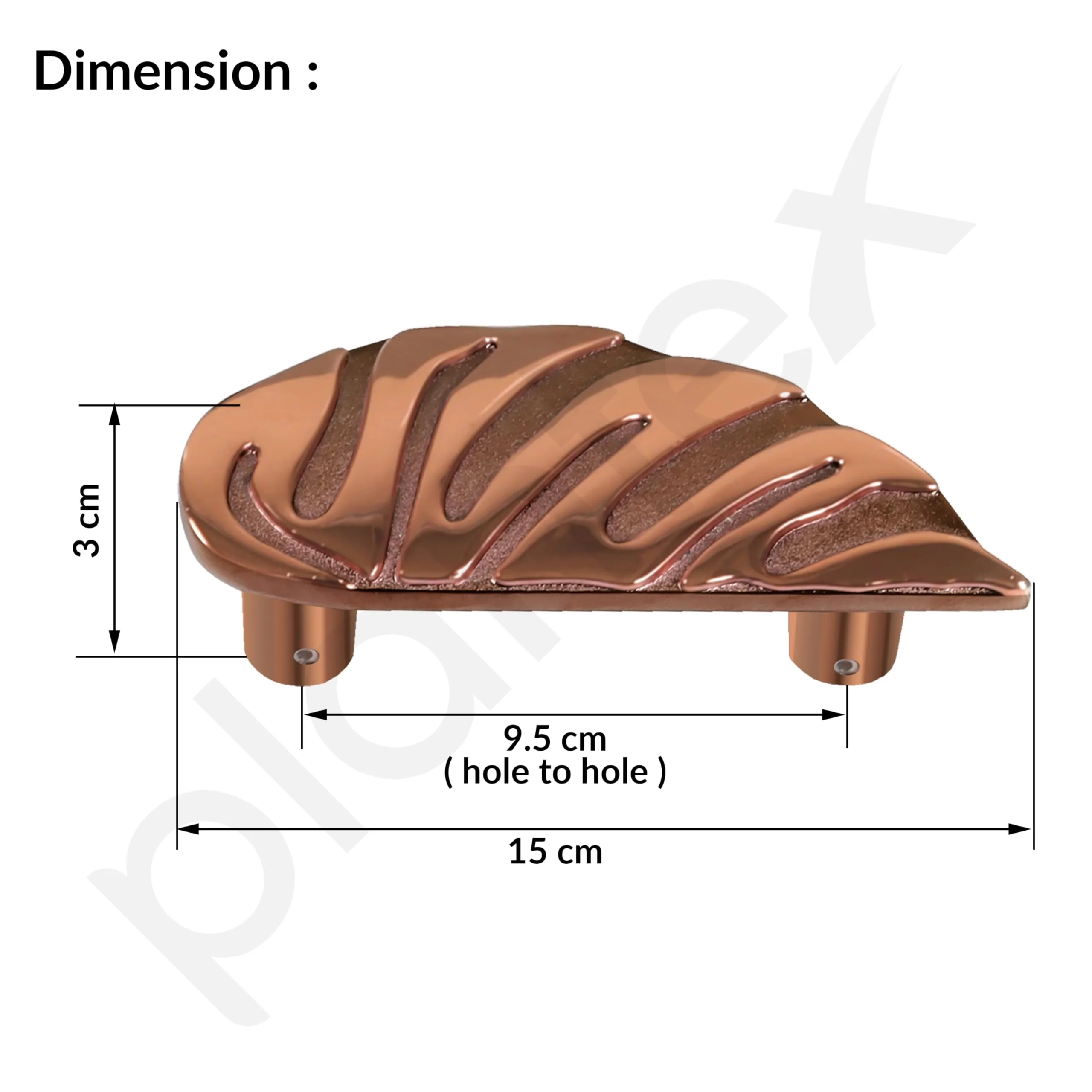 Plantex Heavy Duty Main Door Handle/6-Inches Leaf Shape Door Pull Handle For Main Door/Pull Push Door Handle Set (295-Rose Gold Finish) - Image 2