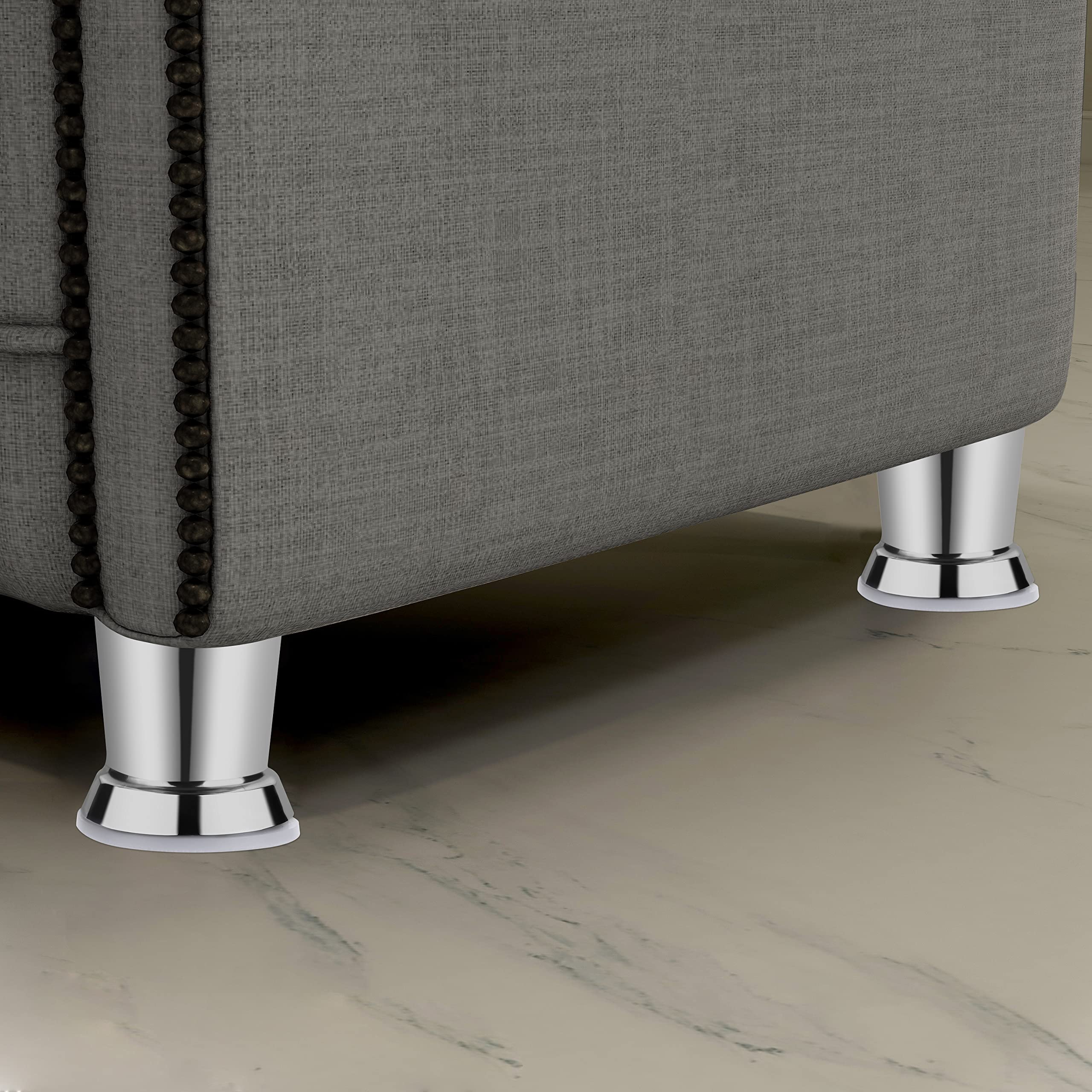Plantex Heavy Duty Round 3 inch Spare Sofa Legs for Bed Furniture/Sofa Legs for Furniture Fitting/Table Legs/Sofa Leg Set of 2 pcs (Chrome) - Image 6