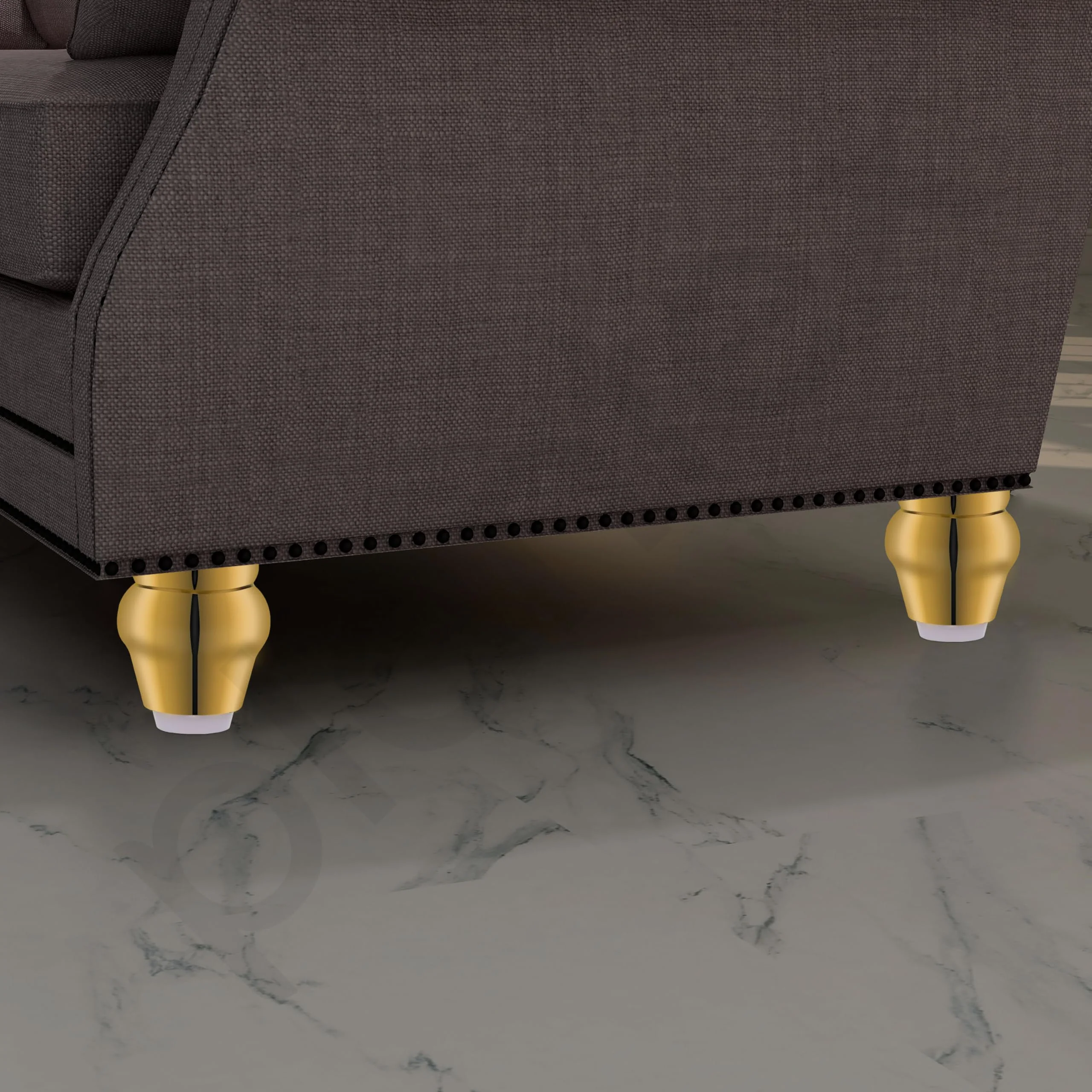 Plantex Heavy Duty Round 3 inch Spare Sofa Legs for Bed Furniture/Sofa Legs for Furniture Fitting/Table Legs/Sofa Leg Set of 2 pcs (Gold Finish) - Image 2