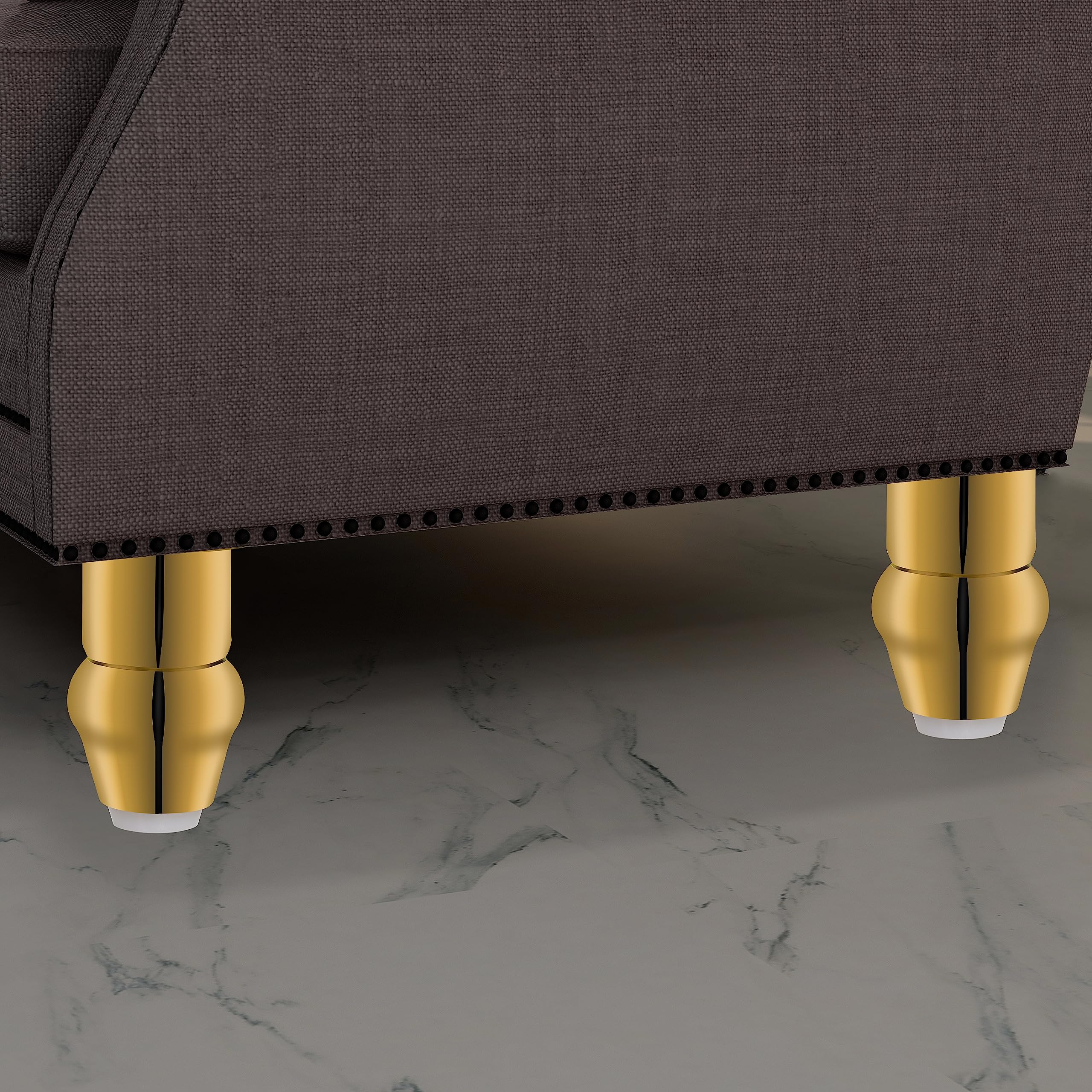 Plantex Heavy Duty Round 4 inch Spare Sofa Legs for Bed Furniture/Sofa Legs for Furniture Fitting/Table Legs/Sofa Leg Set of 2 pcs (Gold) - Image 2