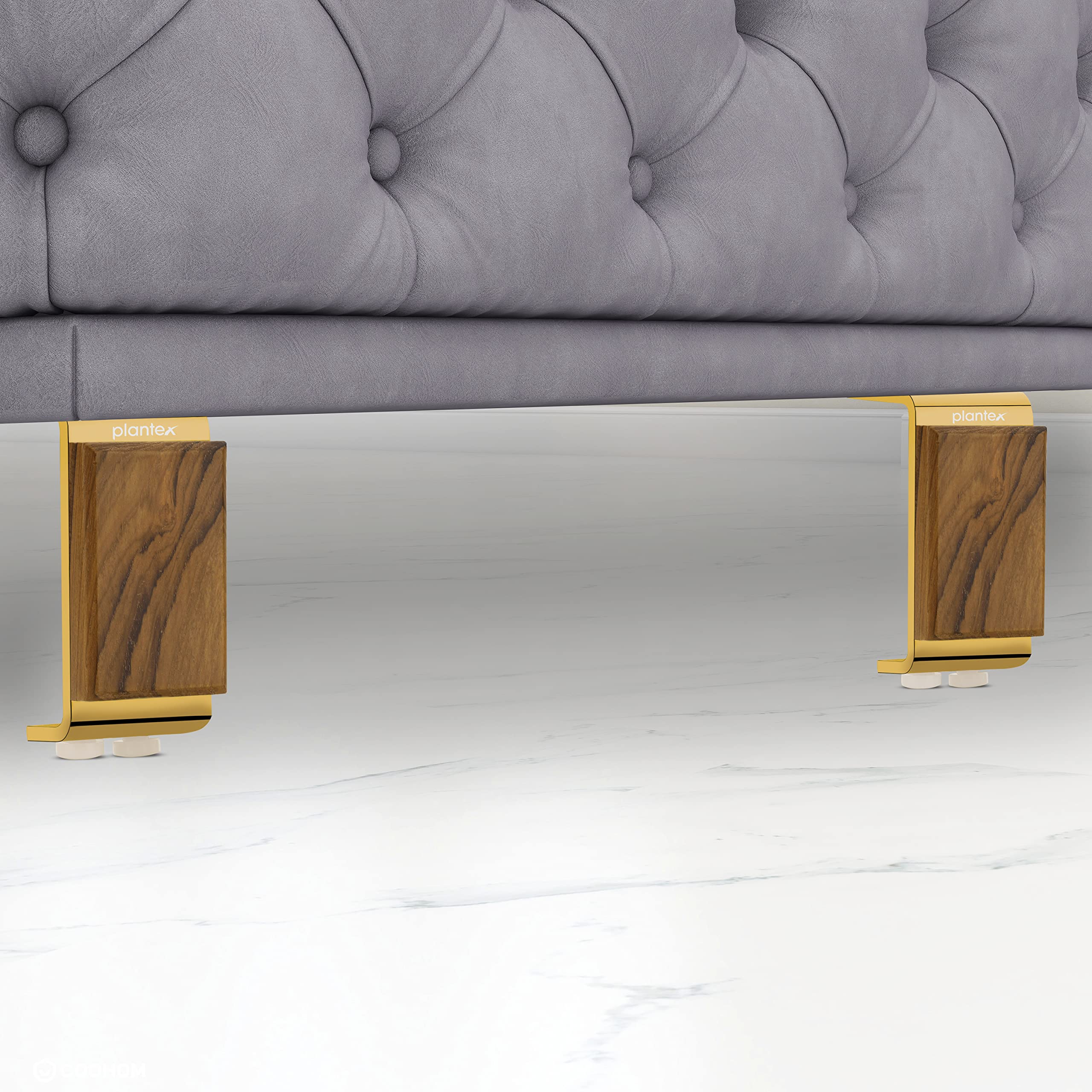 Plantex Heavy Duty Round 4 inch Spare Sofa Legs for Bed Furniture/Sofa Legs for Furniture Fitting/Table Legs/Sofa Leg Set of 2 pcs (Gold Finish) - Image 6