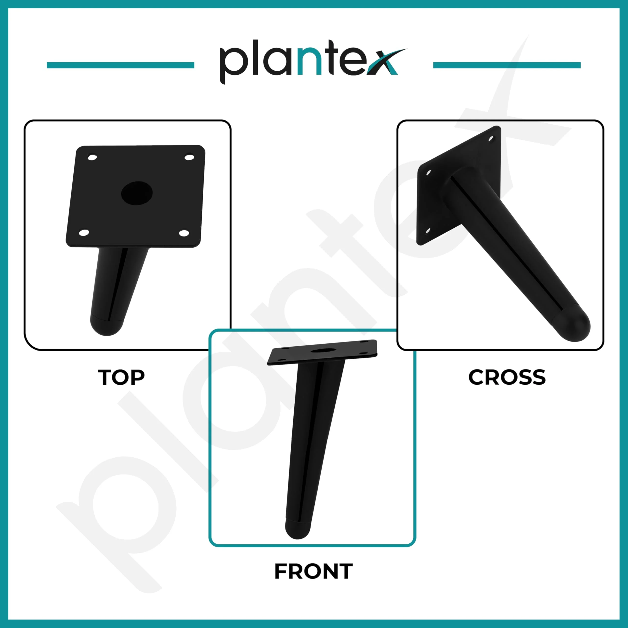 Plantex Heavy Duty Round 6 inch Spare Sofa Legs for Bed Furniture/Sofa Legs for Furniture Fitting/Table Legs/Sofa Leg Set of 2 pcs (Black) - Image 5