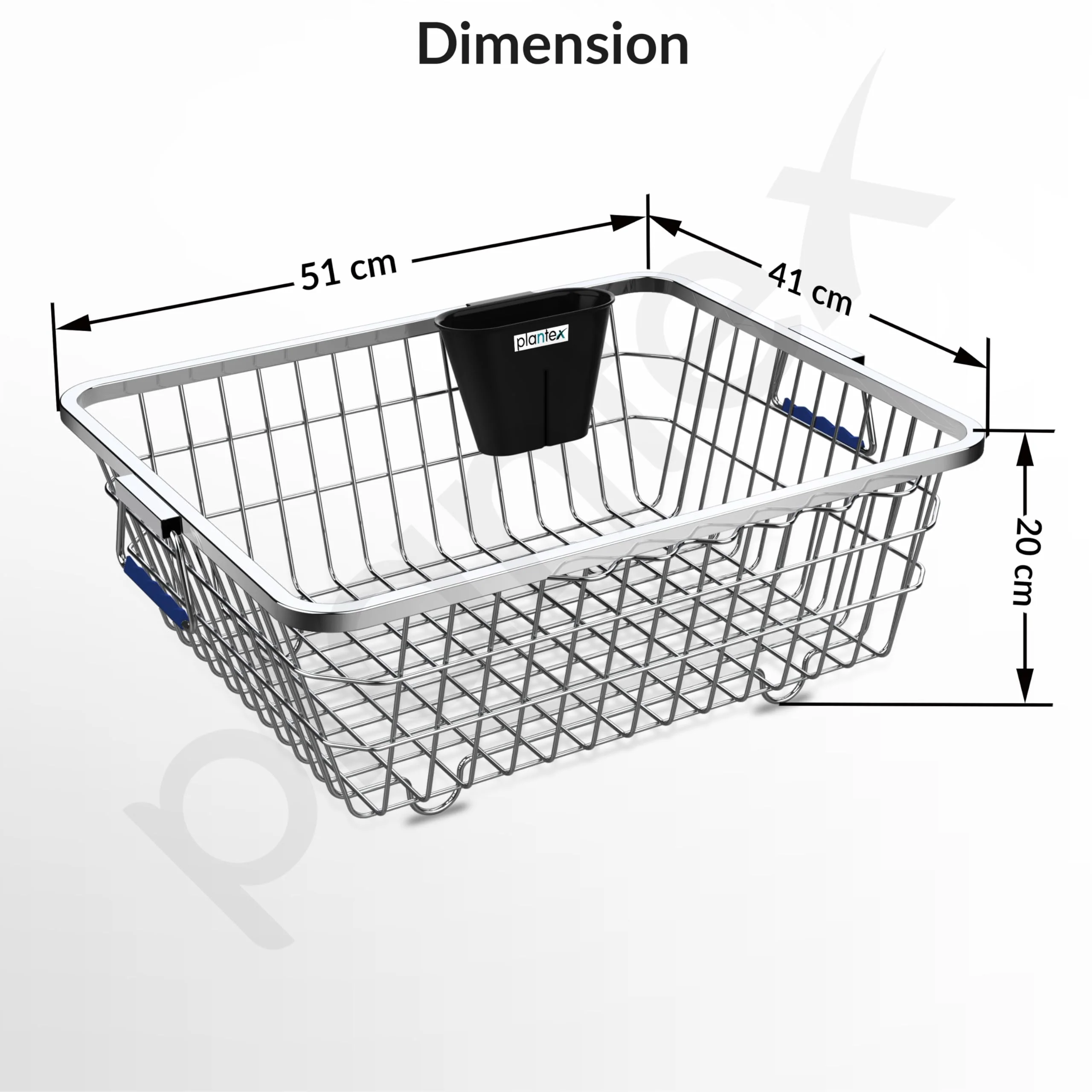 Plantex Heavy-Duty Stainless-Steel Dish Drainer Basket for Kitchen Utensils/Dish Drying Rack/Plate Stand/Bartan Basket (Medium Size-54x42x20cm) - Image 4