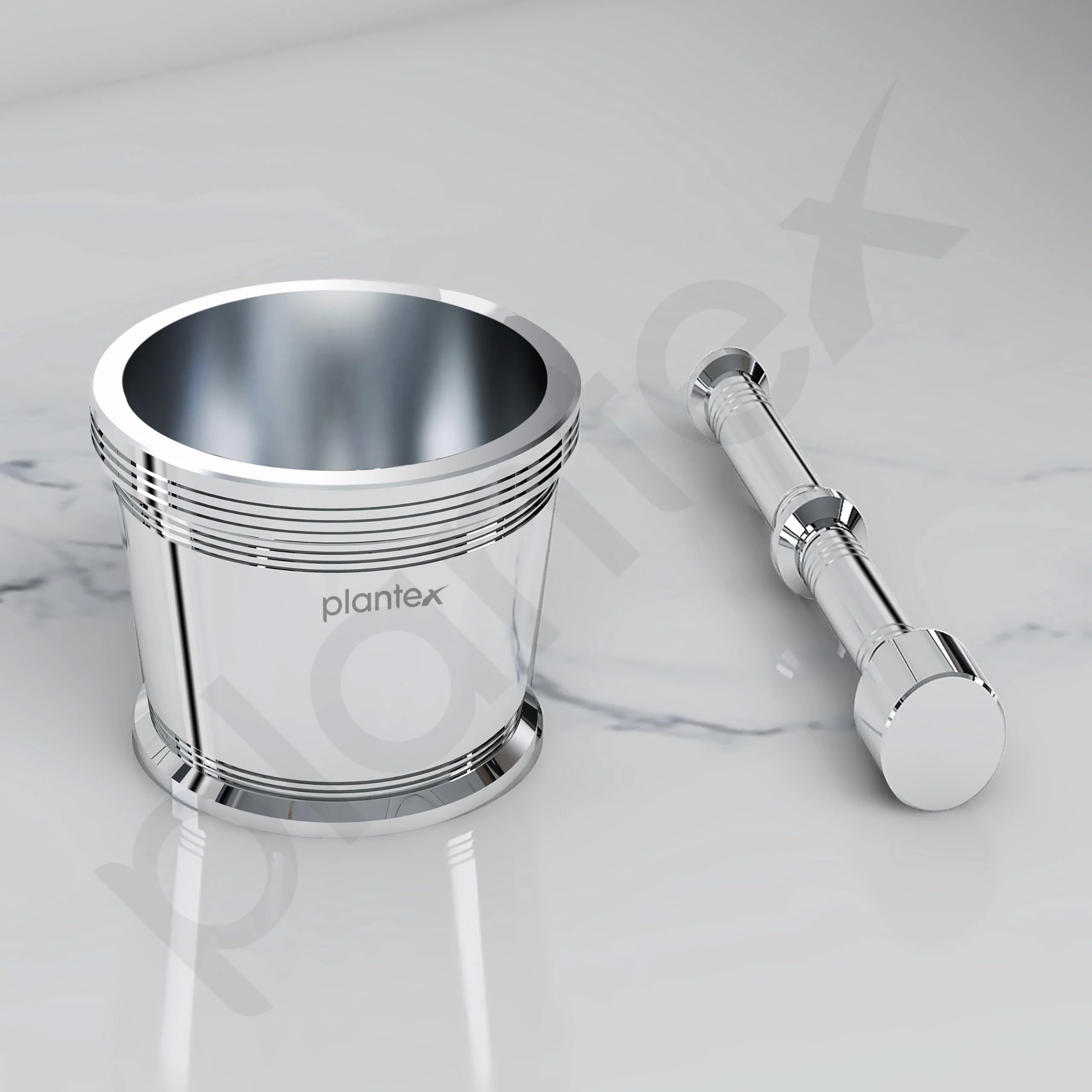 Plantex Heavy Stainless Steel/Mortar & Pestle Set/Spice Mixer/Khalbatta/Khal/Okli for Kitchen - Size 1(Dia: 6.75, H: 5.75 cm) - Image 4