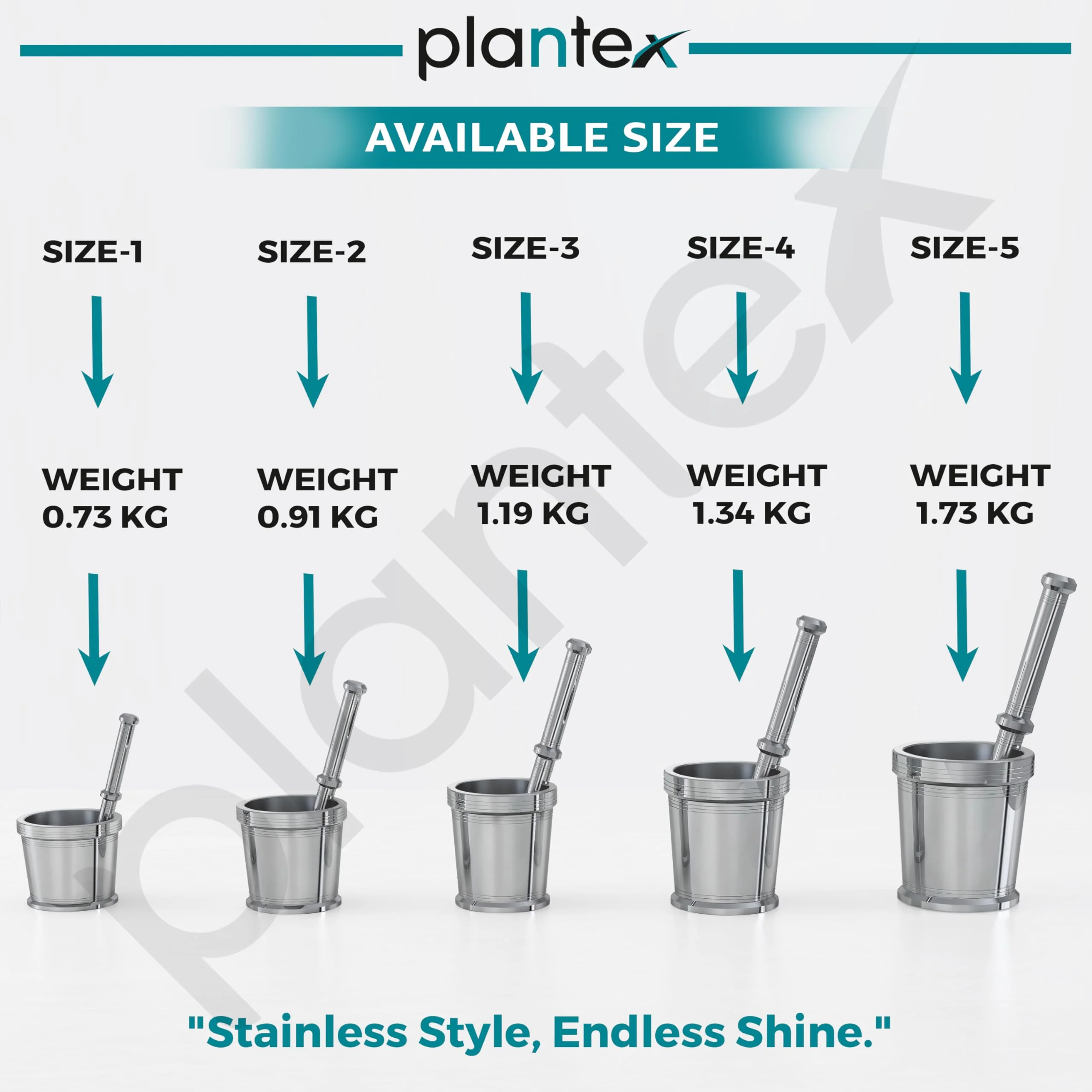 Plantex Heavy Stainless Steel/Mortar & Pestle Set/Spice Mixer/Khalbatta/Khal/Okli for Kitchen - Size 2(Dia: 7.5, H: 7 cm) - Image 6