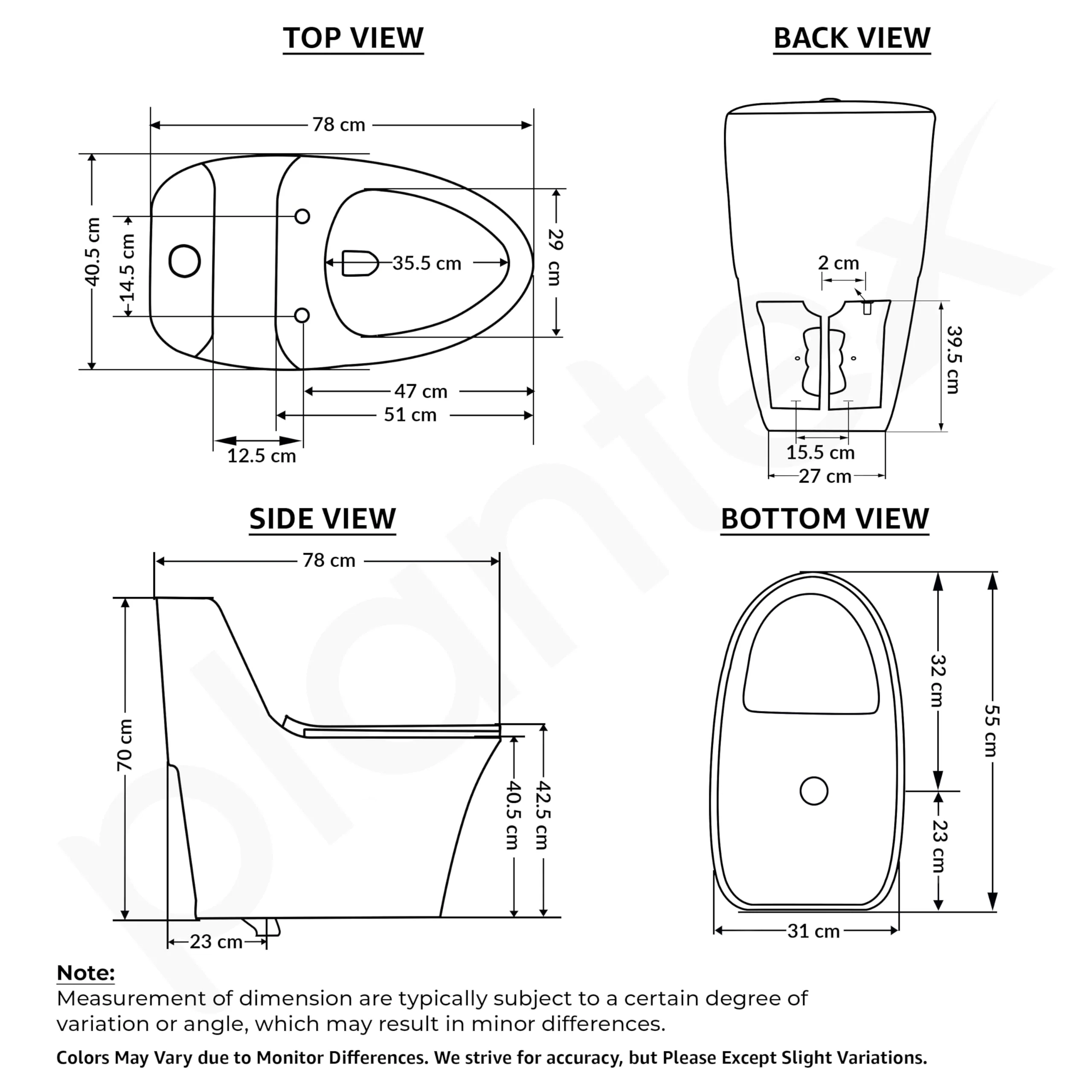 Plantex Imported Ceramic Commode for Toilet/Siphonic Vacuum Jet Flush Western Commode/One Piece Western Toilet with Soft Closing Toilet Seat - S Trap (White) - Image 3