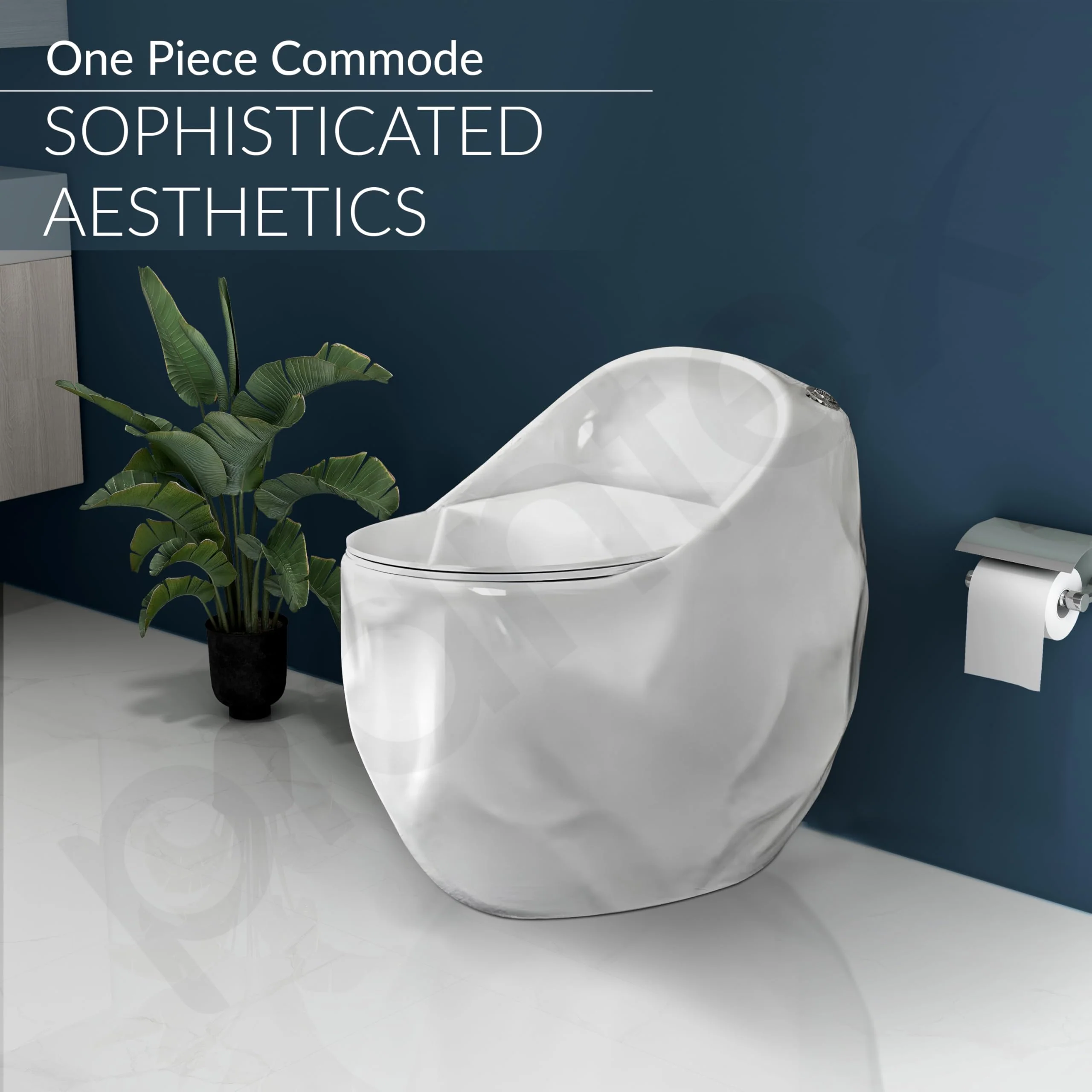 Plantex Imported Ceramic Commode Toilet/Rim Siphonic Commode for Btahroom/One Piece Western Toilet with Soft Close Toilet Seat Cover - S Trap Outlet (Oval- Glossy White) - Image 7