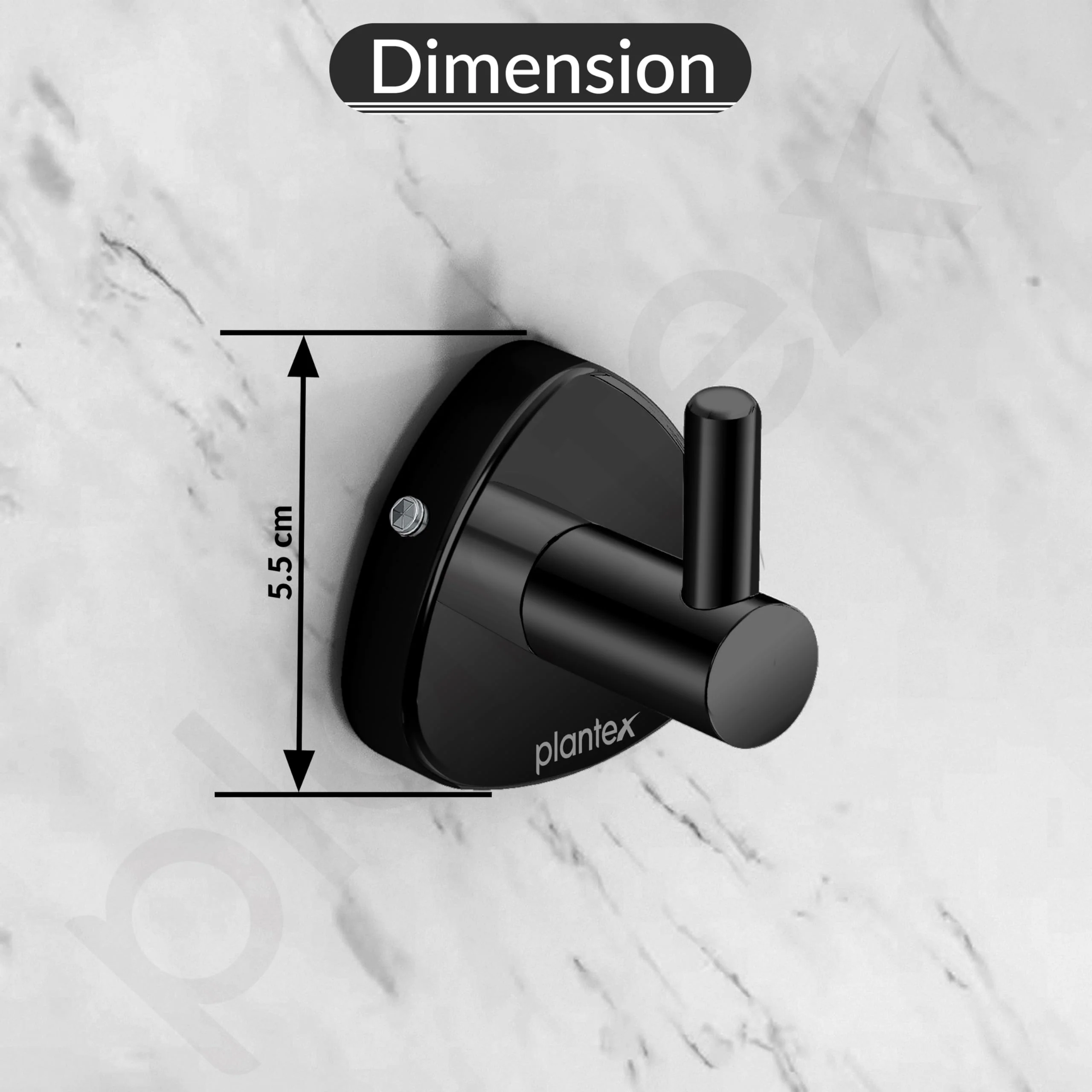 Plantex J4 Stainless Steel Clothes Hanger for Wall/Hangers for Bathroom/Robe Hook/Bathroom Accessories (PVD Black Finish) Angel - Image 2