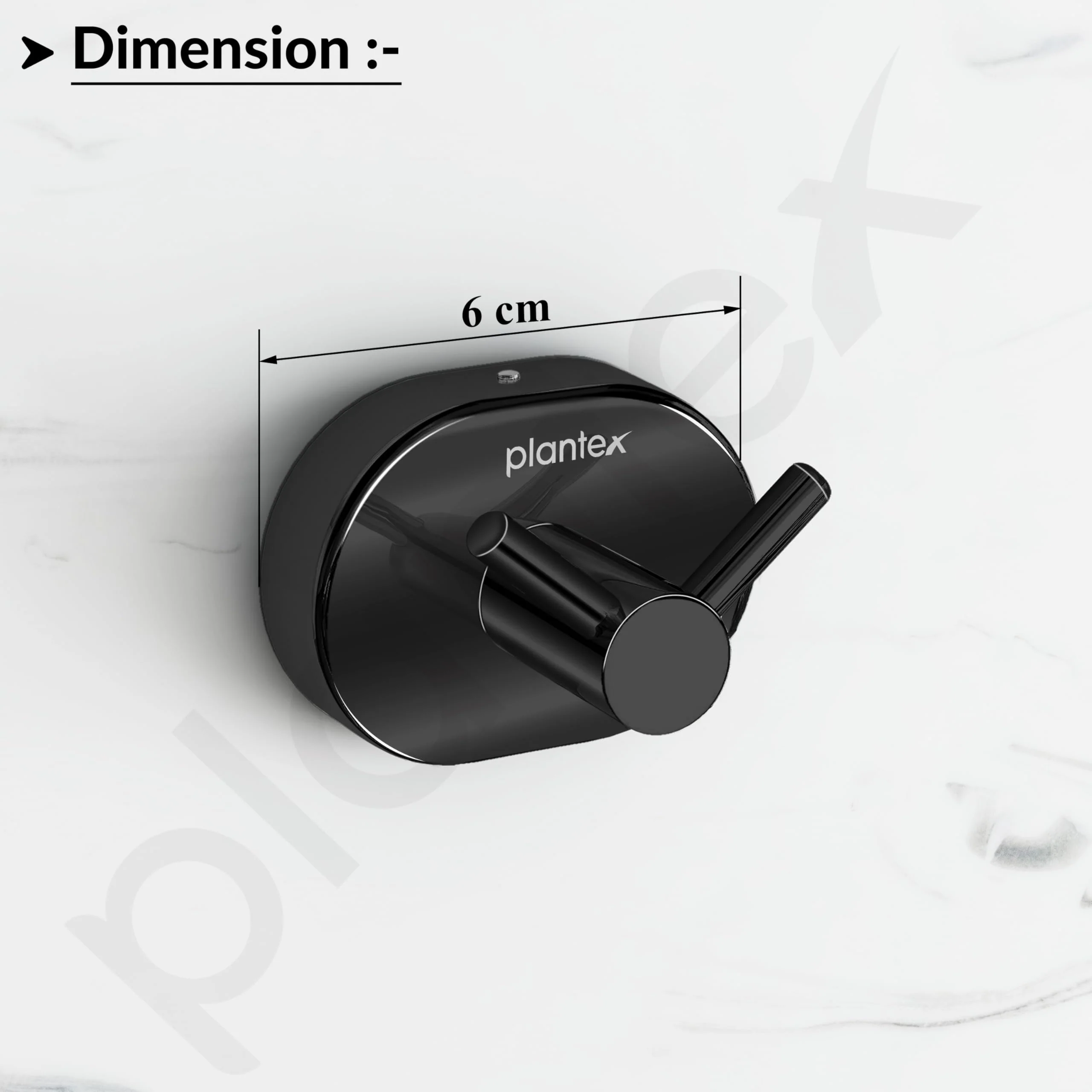 Plantex J4 Stainless Steel Clothes Hanger for Wall/Hangers for Bathroom/Robe Hook/Bathroom Accessories (PVD Black Finish) Onix - Image 3