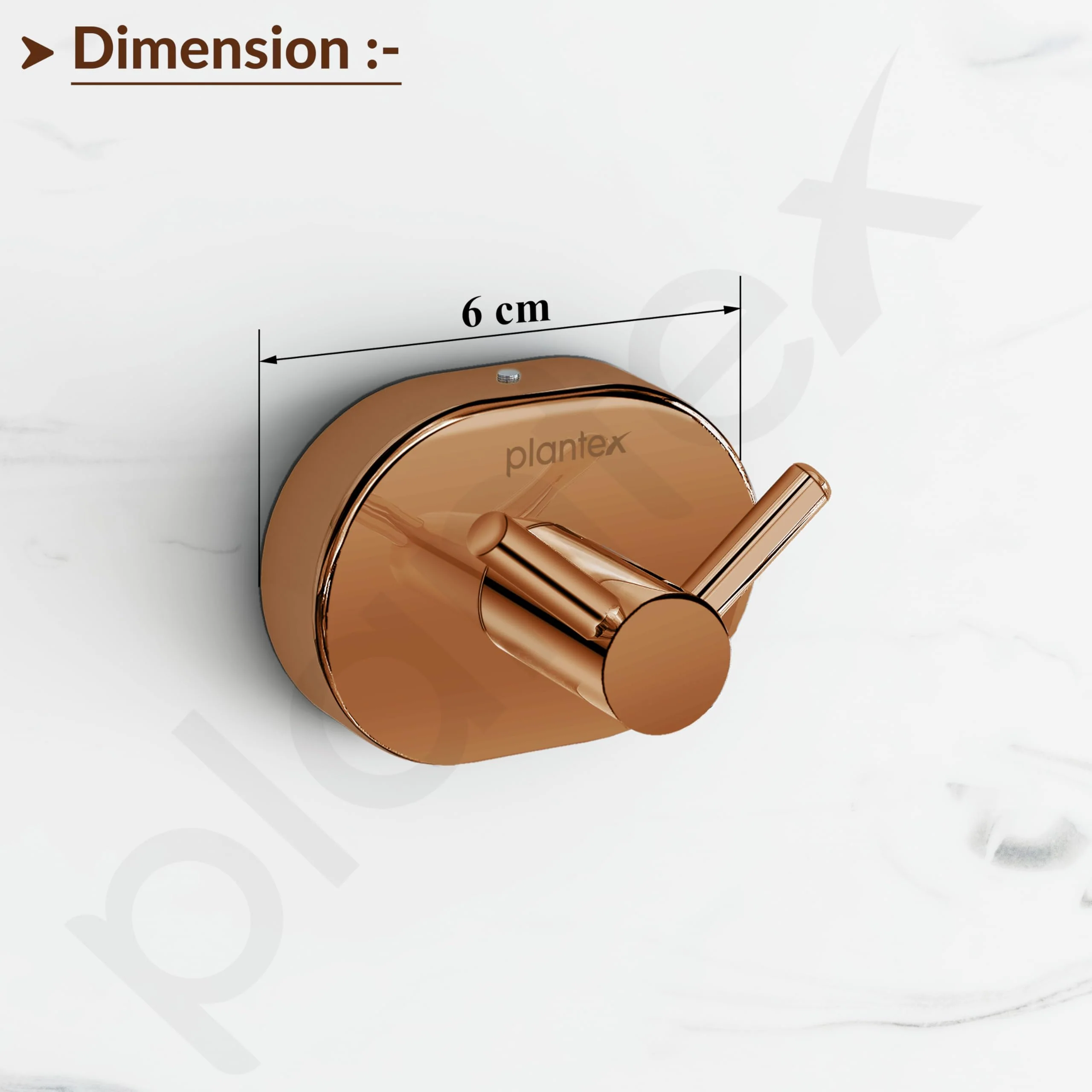 Plantex J4 Stainless Steel Clothes Hanger for Wall/Hangers for Bathroom/Robe Hook/Bathroom Accessories (PVD Rose Gold Finish) Onix - Image 3