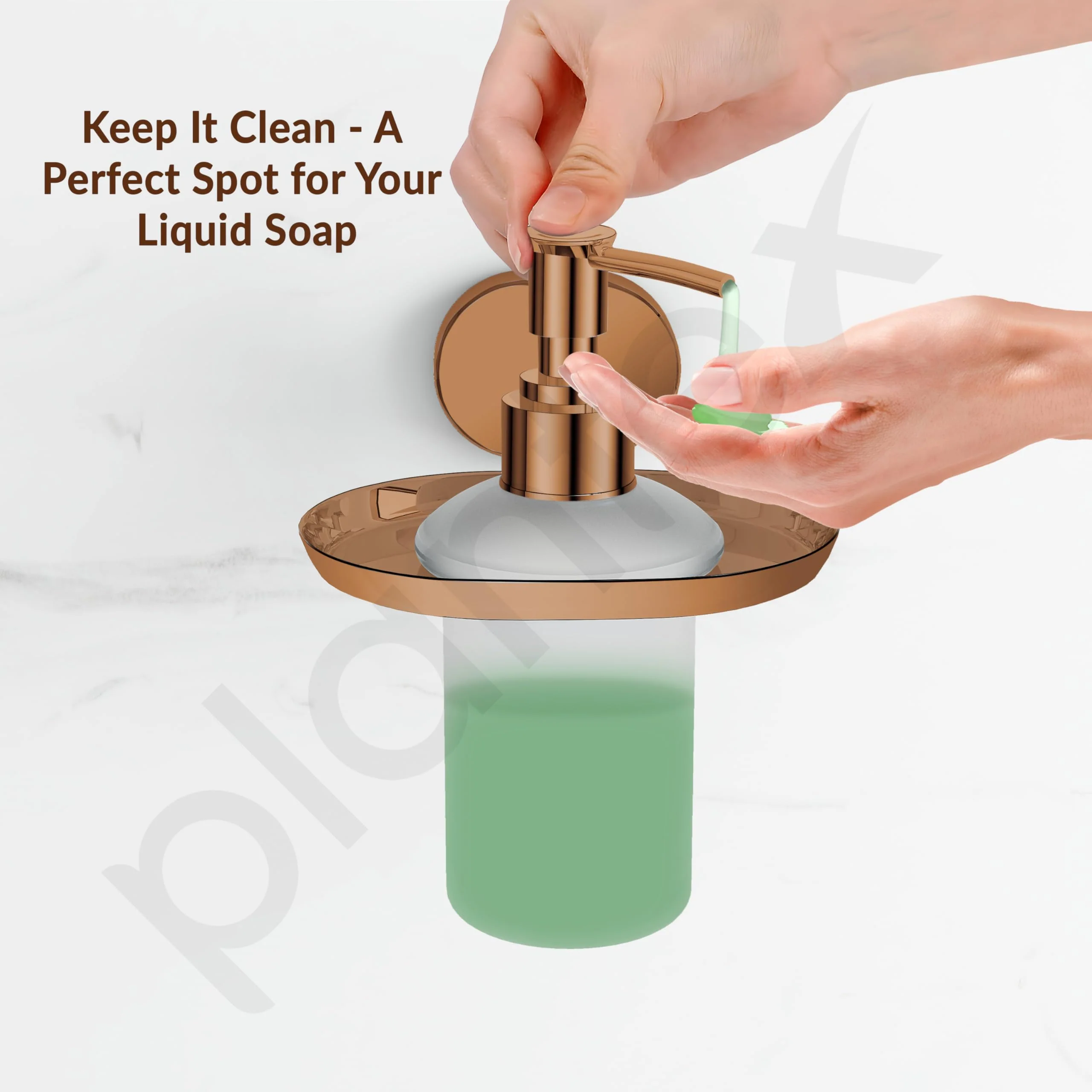 Plantex J4 Stainless Steel Liquid Soap Dispenser/Shampoo Dispenser for Wash Basin/Hand Wash Dispenser Wall Mounted/Bathroom Accessories (PVD Rose Gold Finish) Onix - Image 6