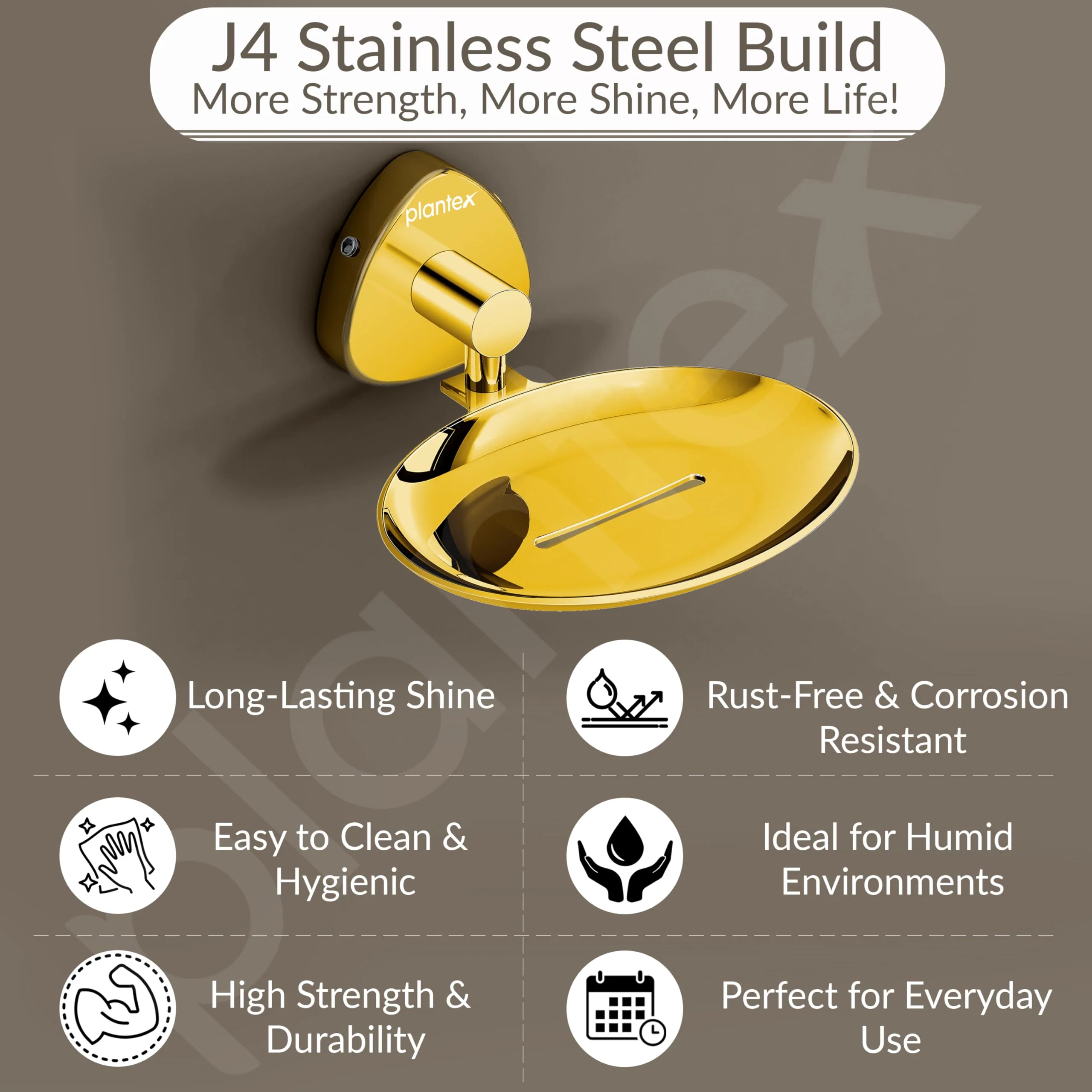 Plantex J4 Stainless Steel Wall Mounted Soap Holder for Bathroom/Soap Holder for Kitchen/Soap Stand for Bathroom/Bathroom Accessories (PVD Gold Finish) Angel - Image 2