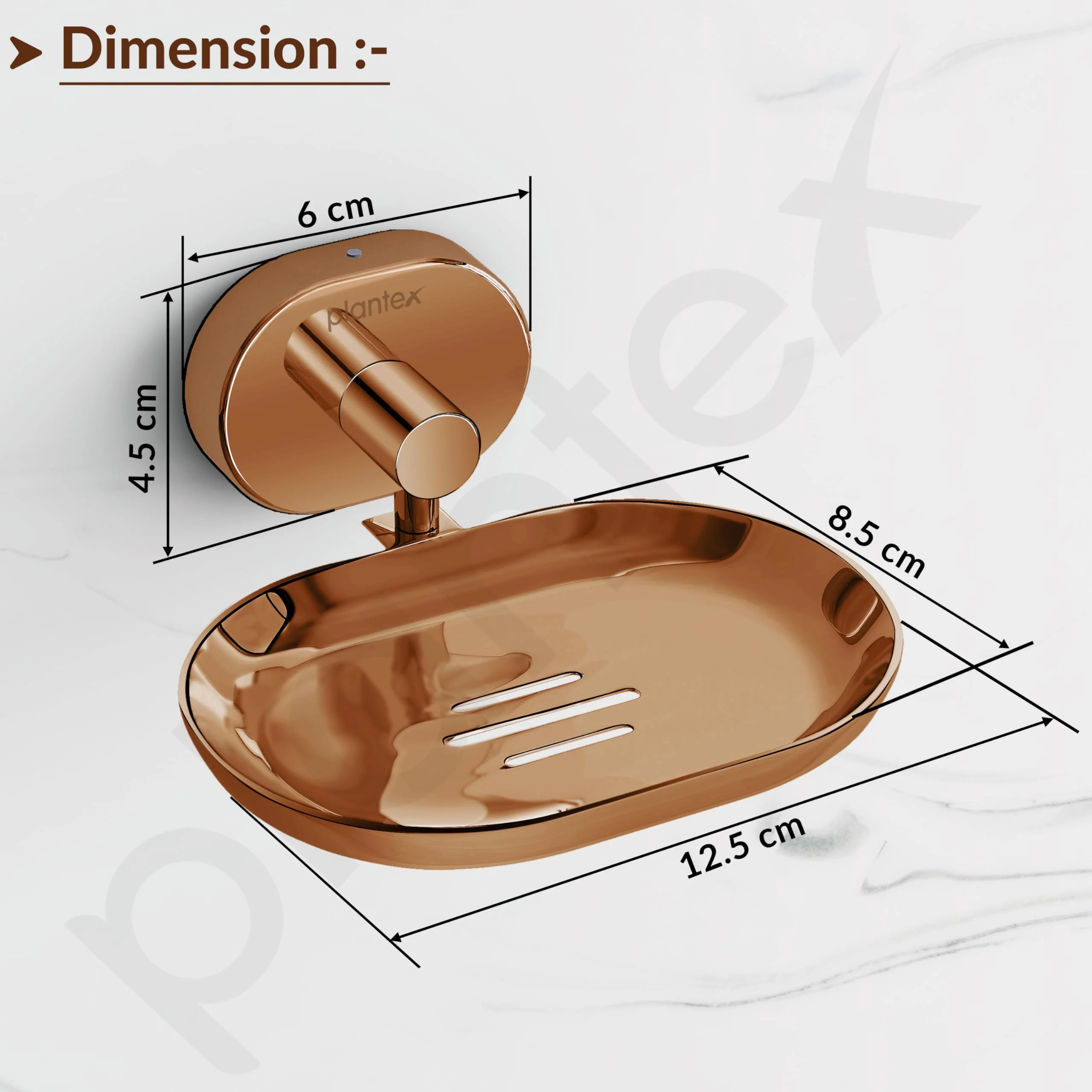 Plantex J4 Stainless Steel Wall Mounted Soap Holder for Bathroom/Soap Holder for Kitchen/Soap Stand for Bathroom/Bathroom Accessories (PVD Rose Gold Finish) Onix - Image 3