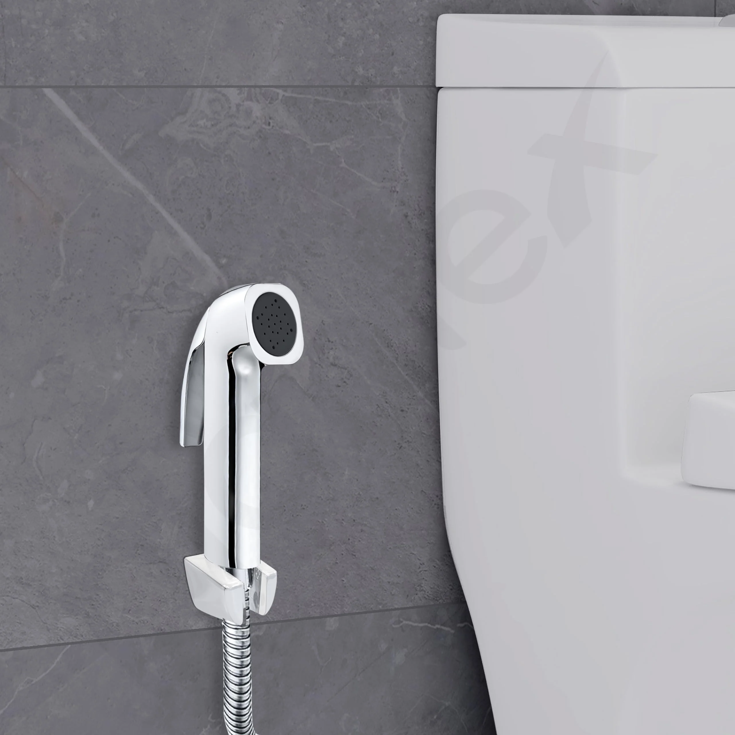 Plantex Jet Spray for Toilet/ABS Health Faucet with 1 Meter Shower Hose Pipe and Wall Hook/Health Faucet Set for Bathroom/Hand Gun for Toilet - (Chrome) - Image 2