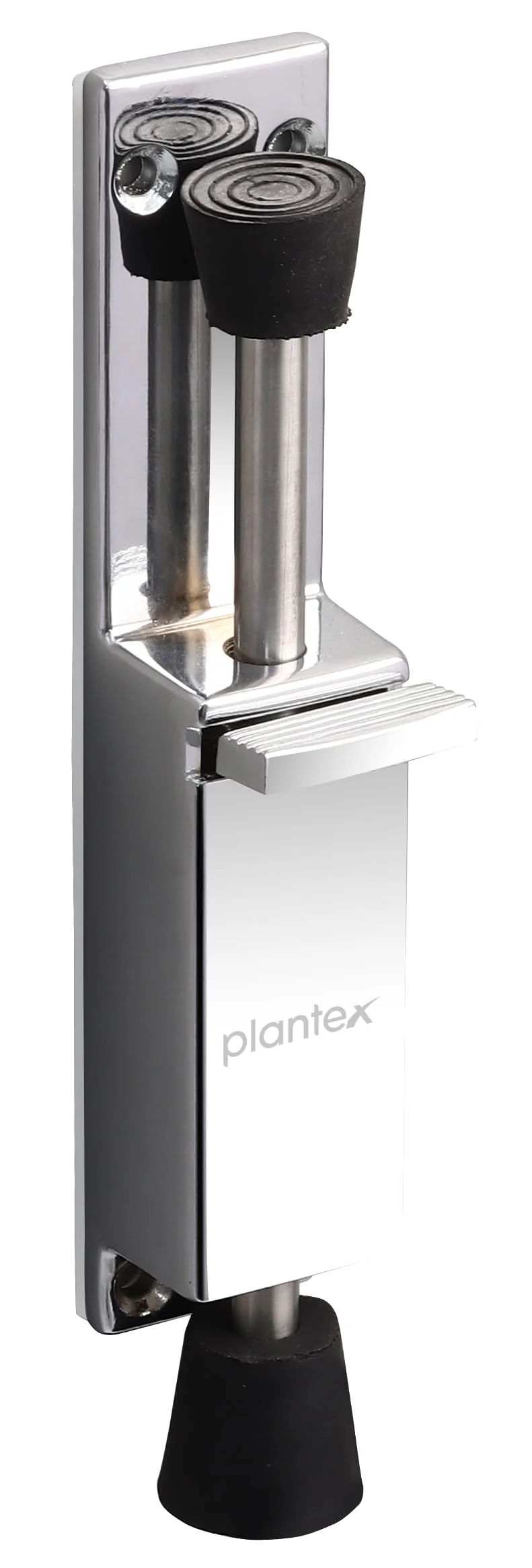 Plantex Kickdown Door Stoper Spring Loaded Telescopic Step On/Off Door Stopper Rubber, Adjustable Heavy Duty Door Locks Holder Stop/Release by Foot - (Chrome) - Image 7