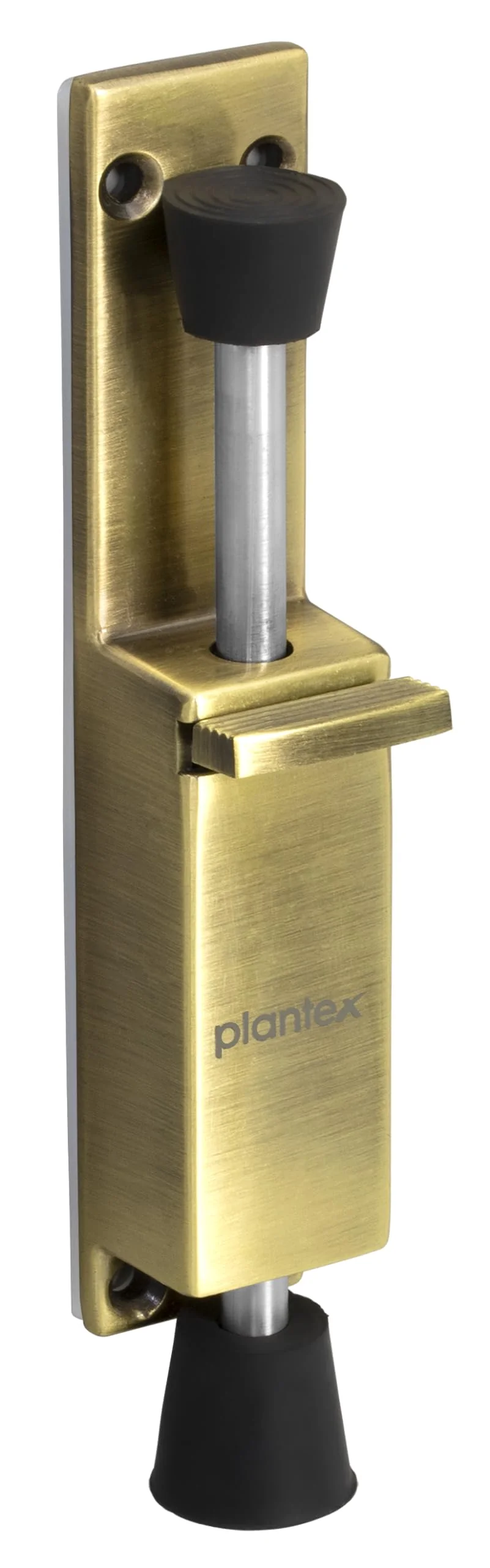 Plantex Kickdown Door Stopper Spring Loaded Telescopic Step On/Off Door Stopper Rubber, Adjustable Heavy Duty Door Locks Holder Stop/Release by Foot - (Brass Antique) - Image 7