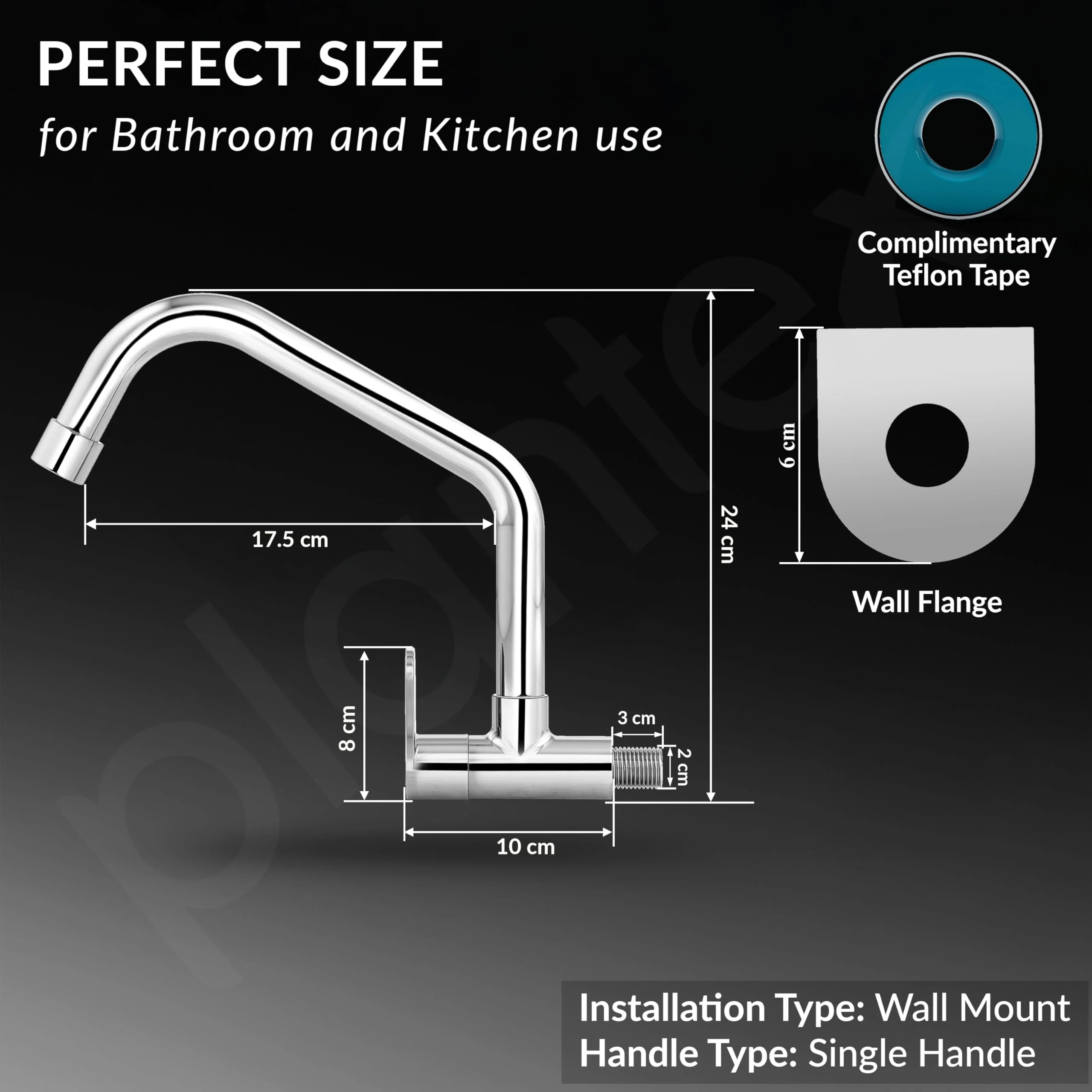 Plantex Kitchen Taps for Home Sink with Water Saving Nozzle for Kitchen Tap/High Arc 360° Swivel Spout for Sink Tap with Brass Wall Flange -7 Year Warranty by Plantex -(ORN-211-Chrome) - Image 4